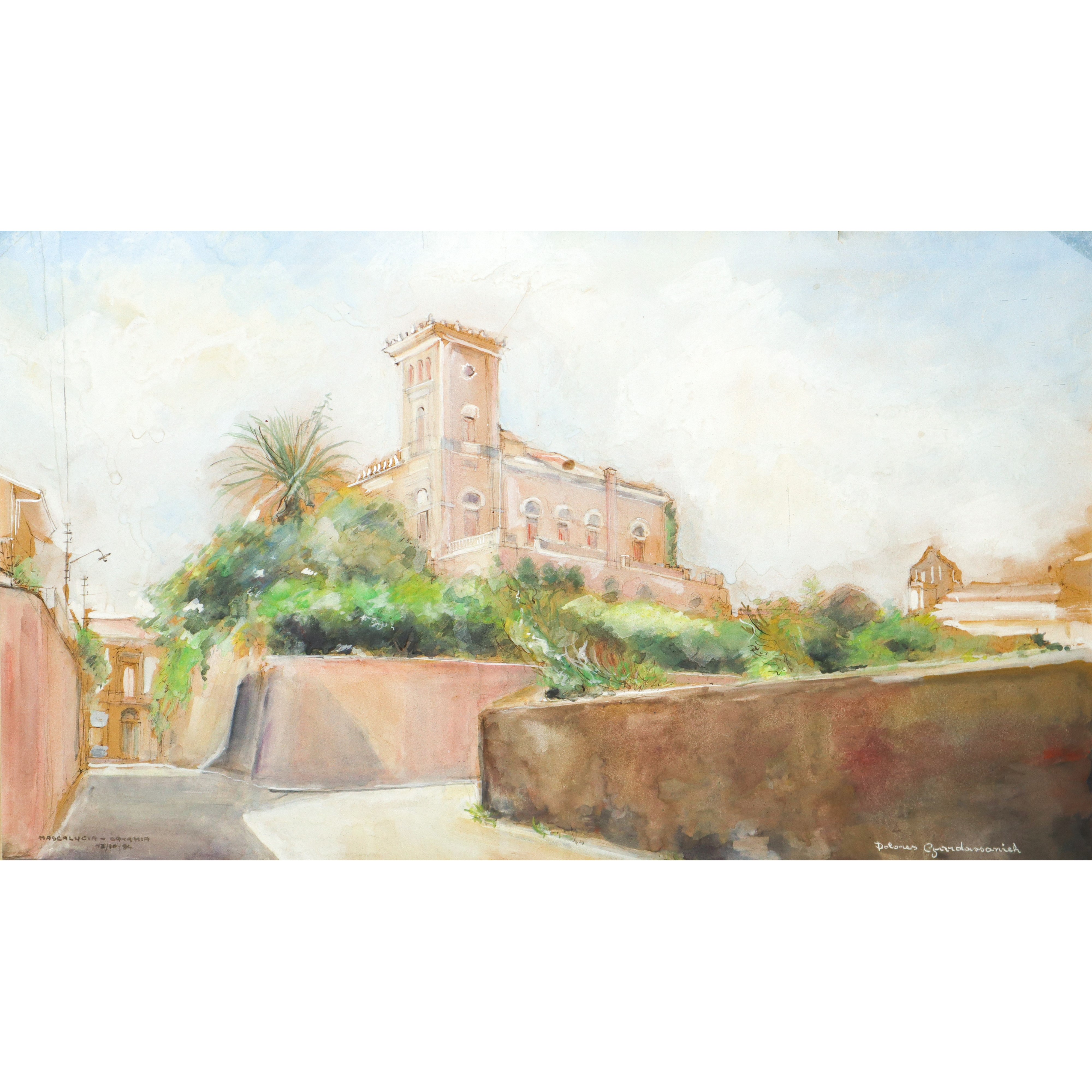 Dolores Gardassanich - Villa Caterina (proprietari Cirelli), aquerello su carta