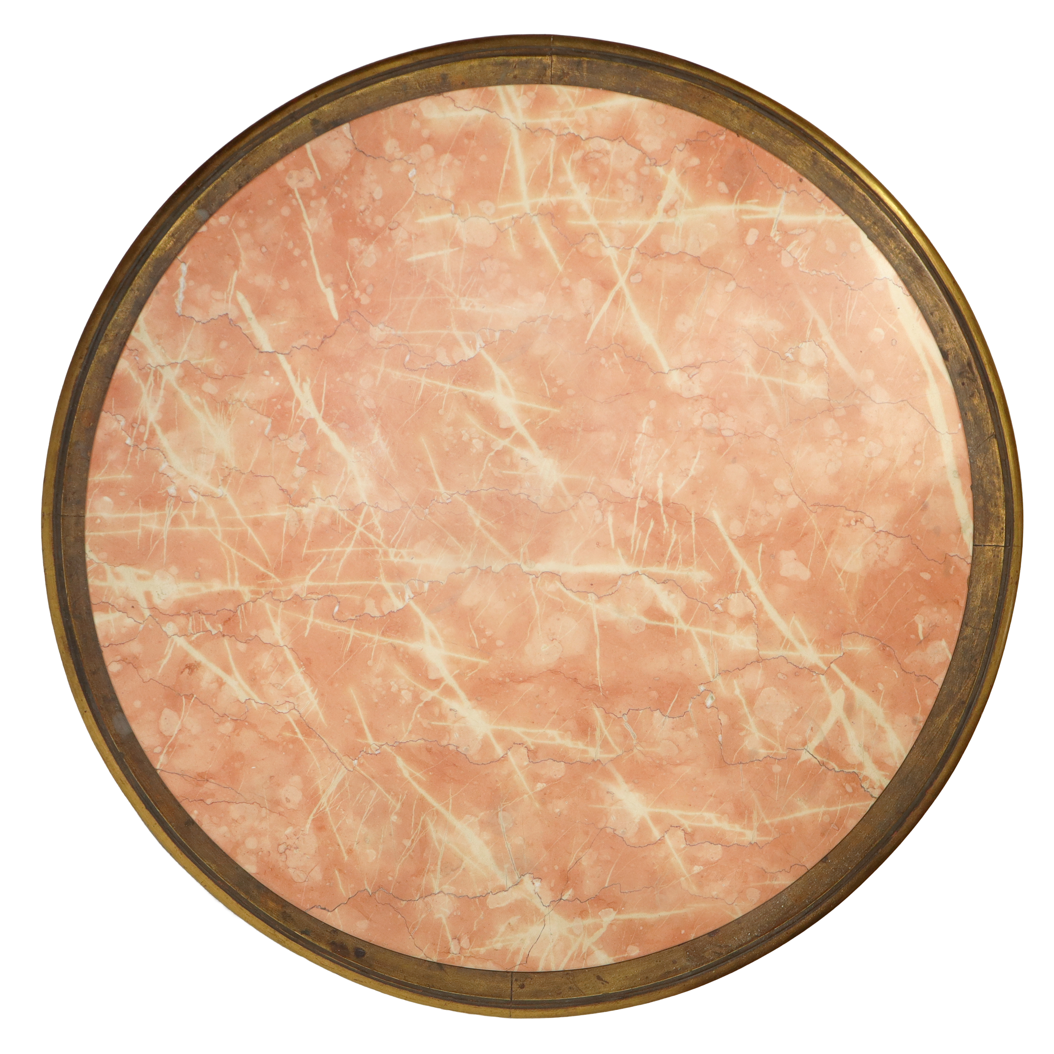 Tavolino basso, legno dorato con piano in marmo rosso