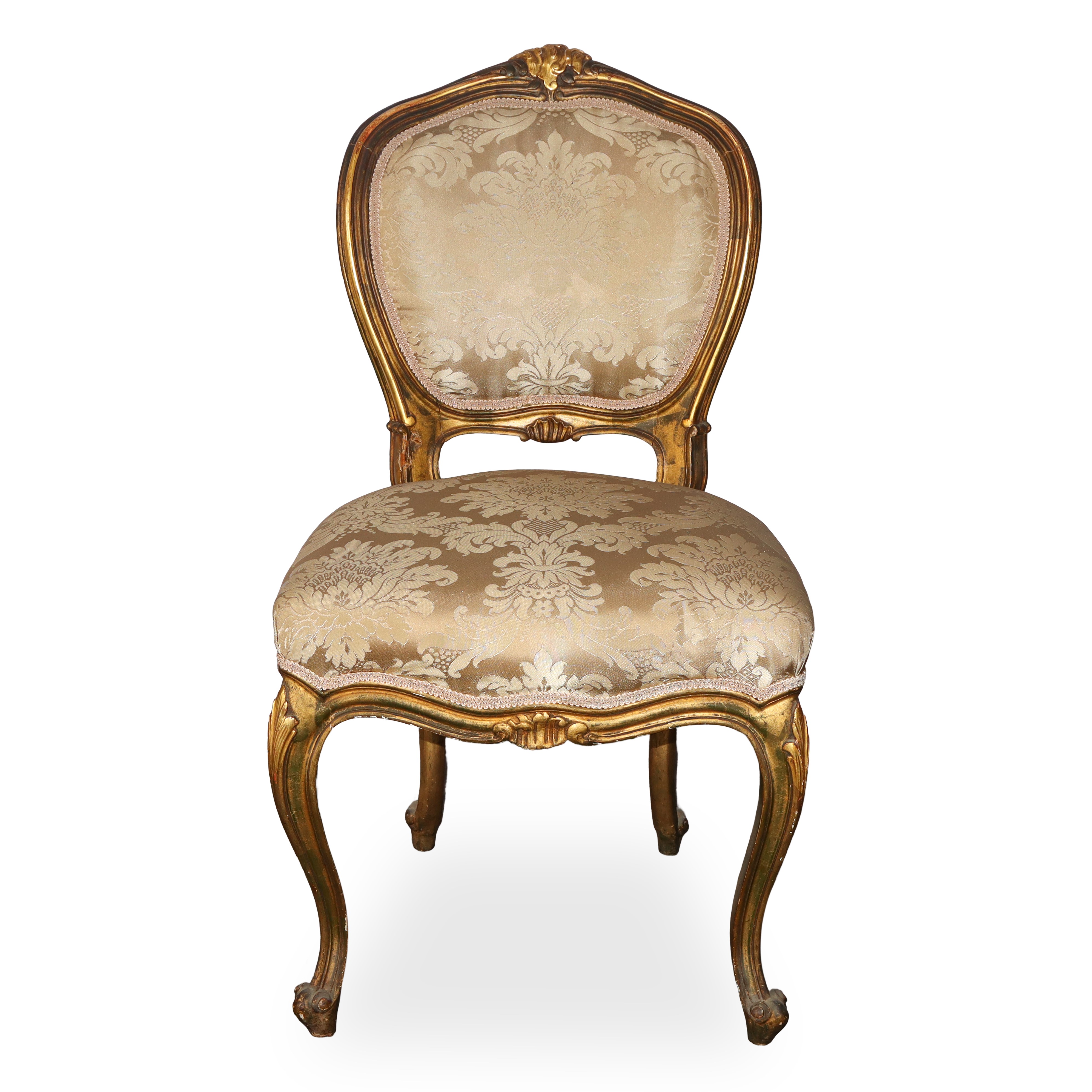 N° 4 sedie, legno dorato