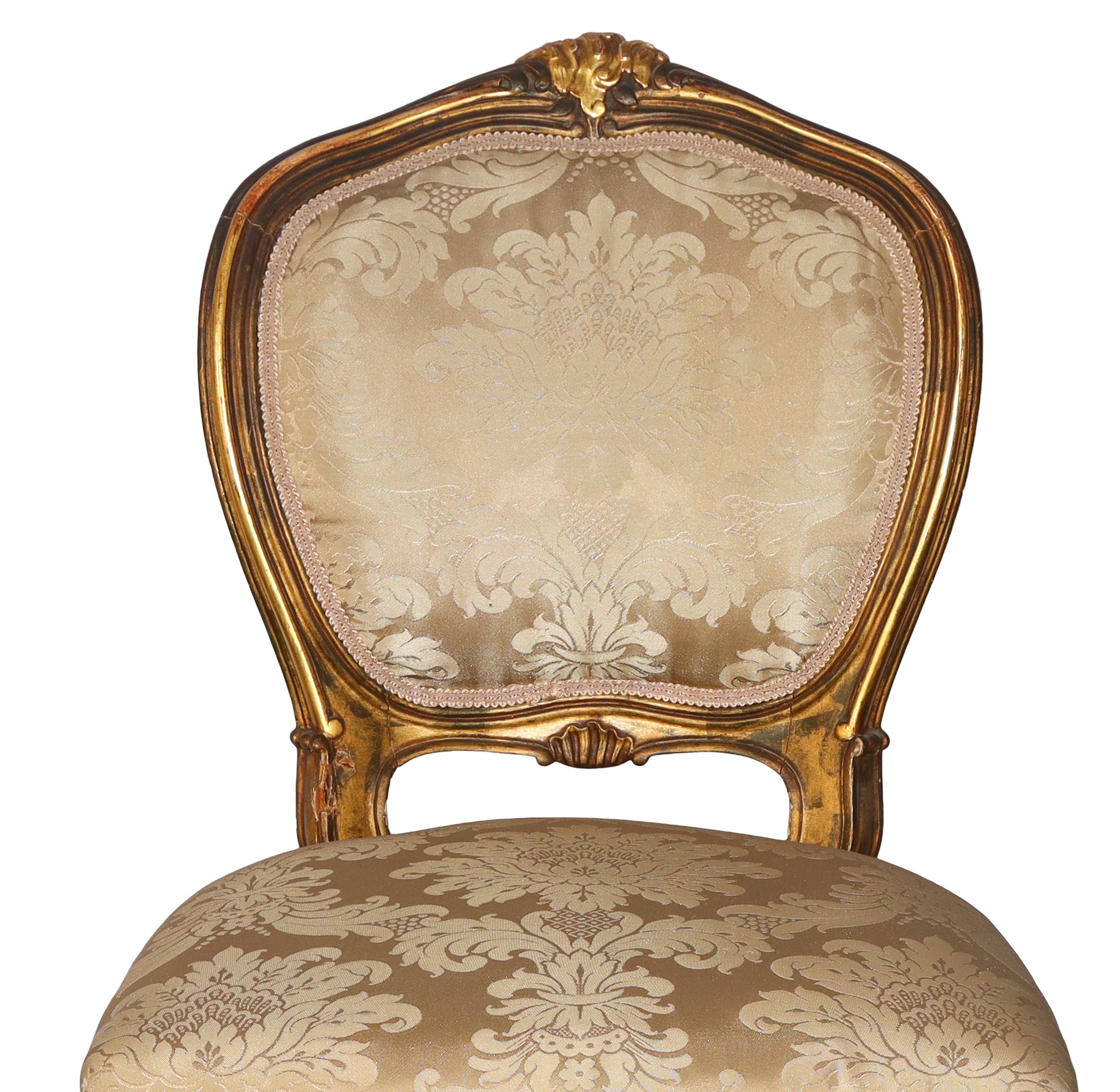 N° 4 sedie, legno dorato