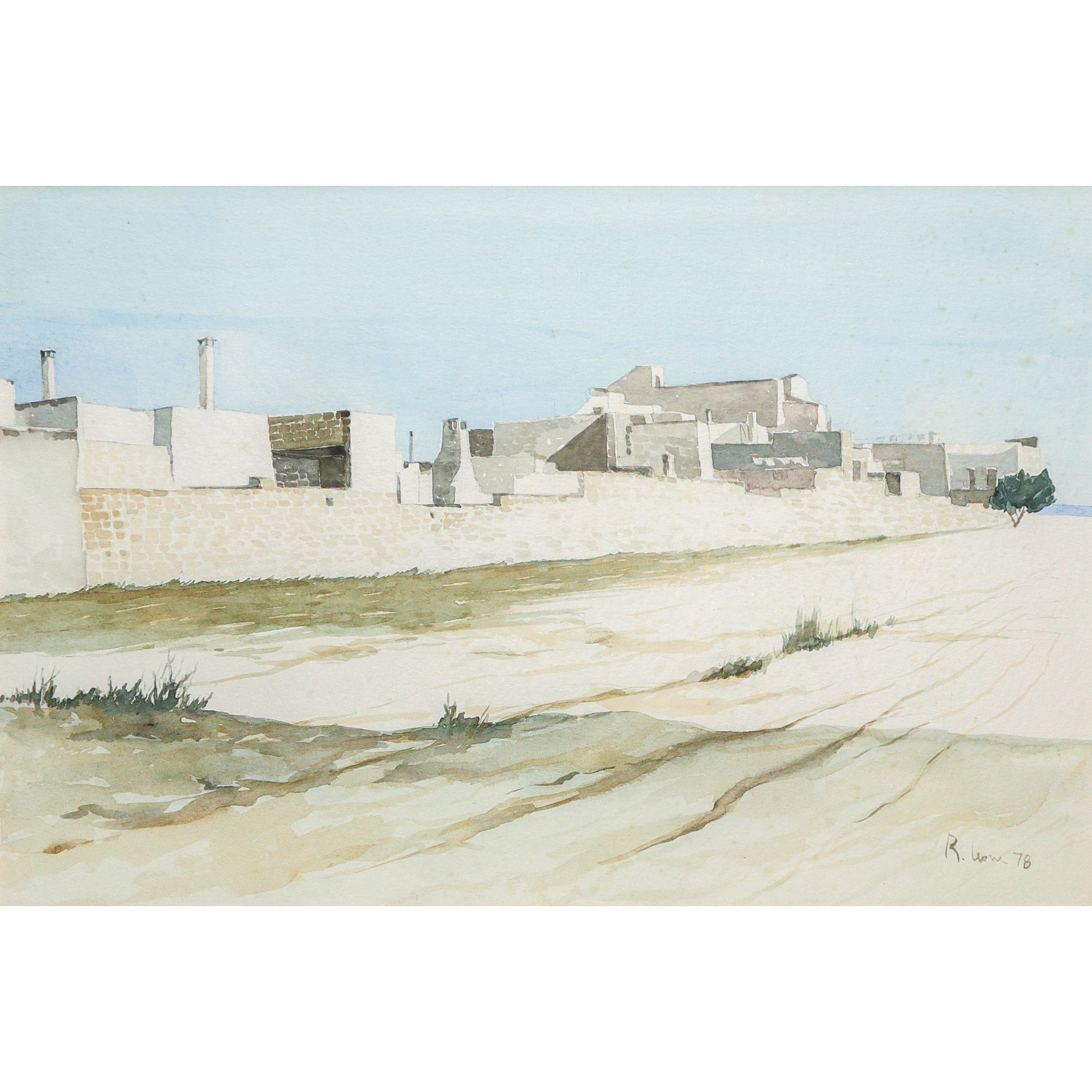 Paesaggio Mediterraneo con case