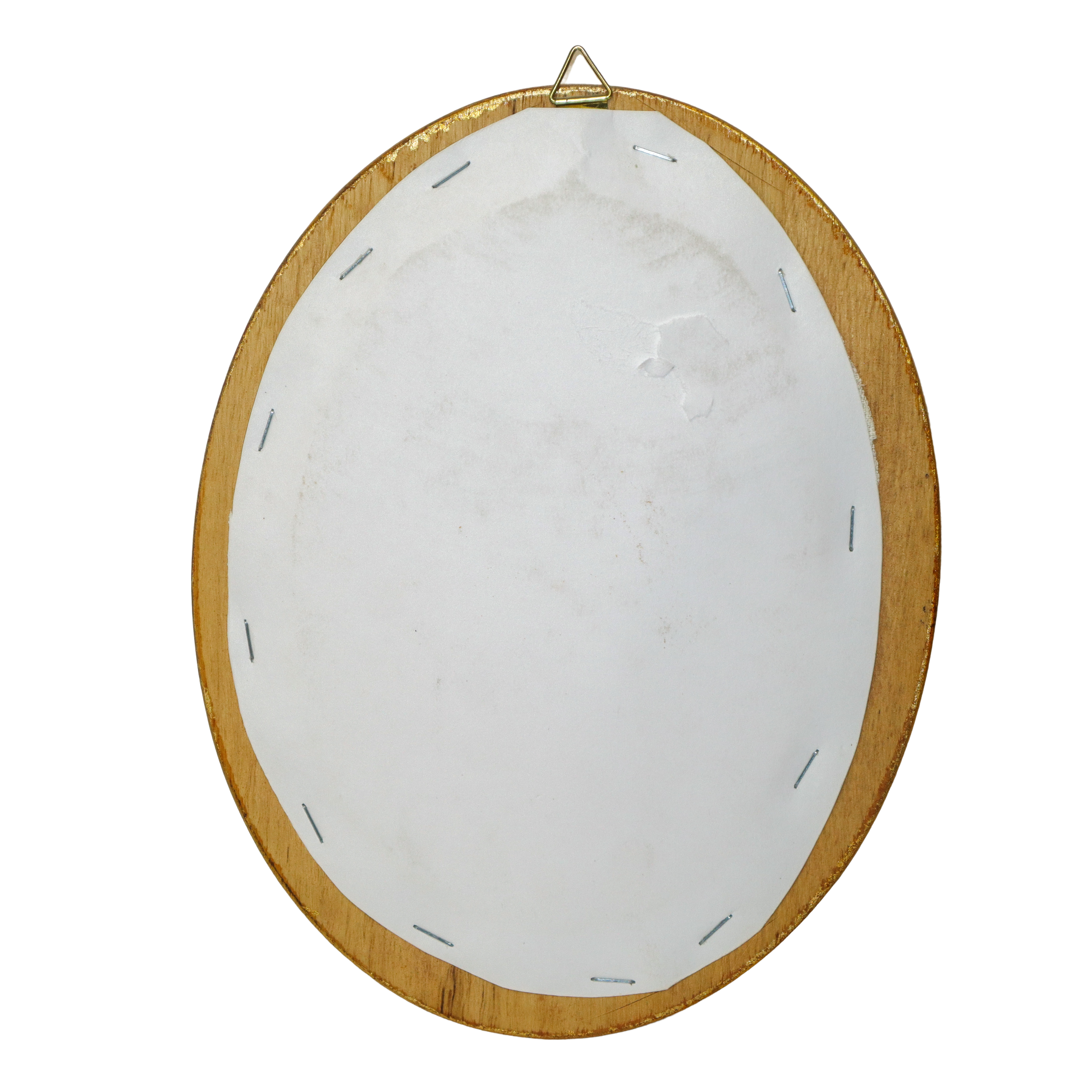 Coppia Ex Voto, argento cesellato con cornice ovale dorata