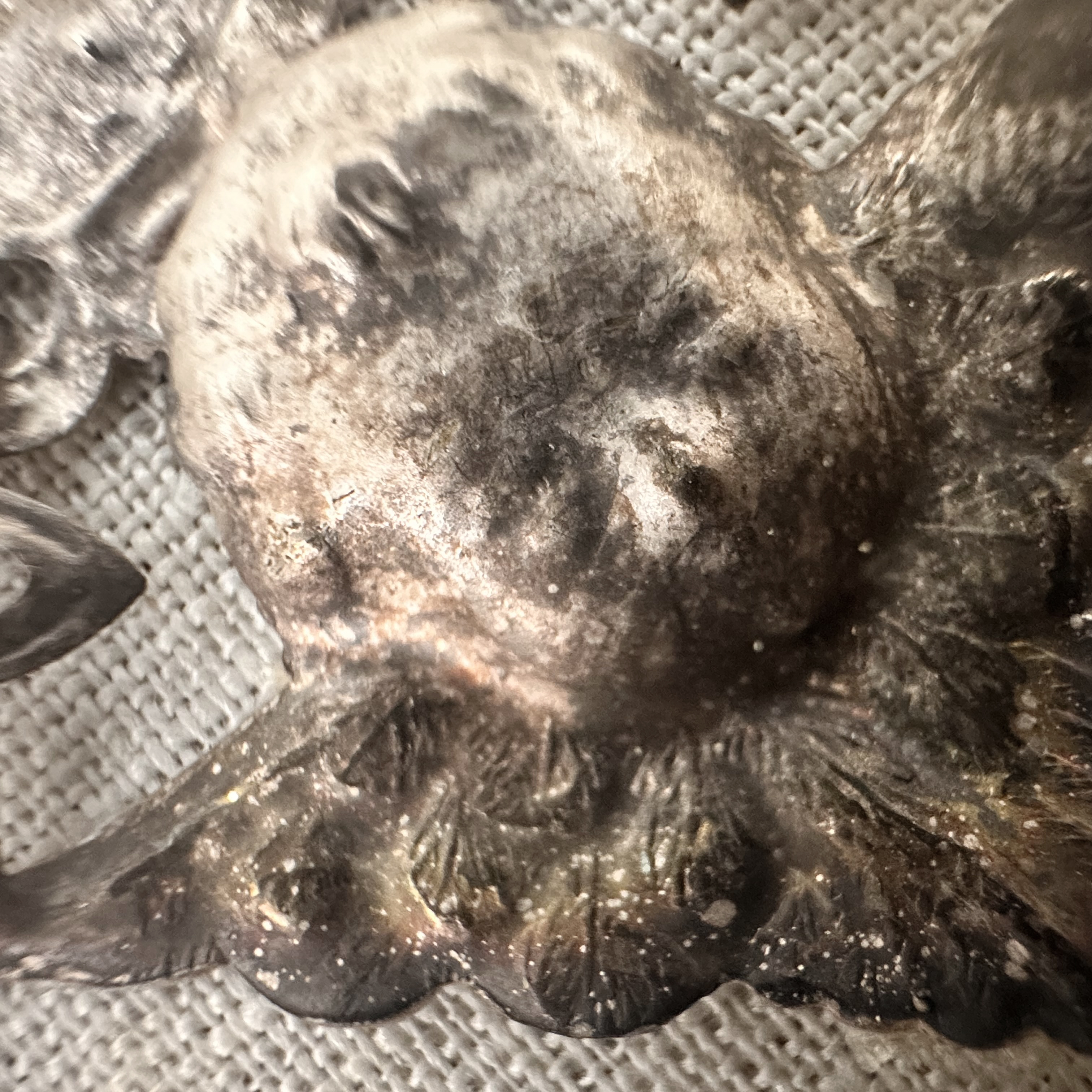 Ex Voto in argento 800, cornice ovale dorata