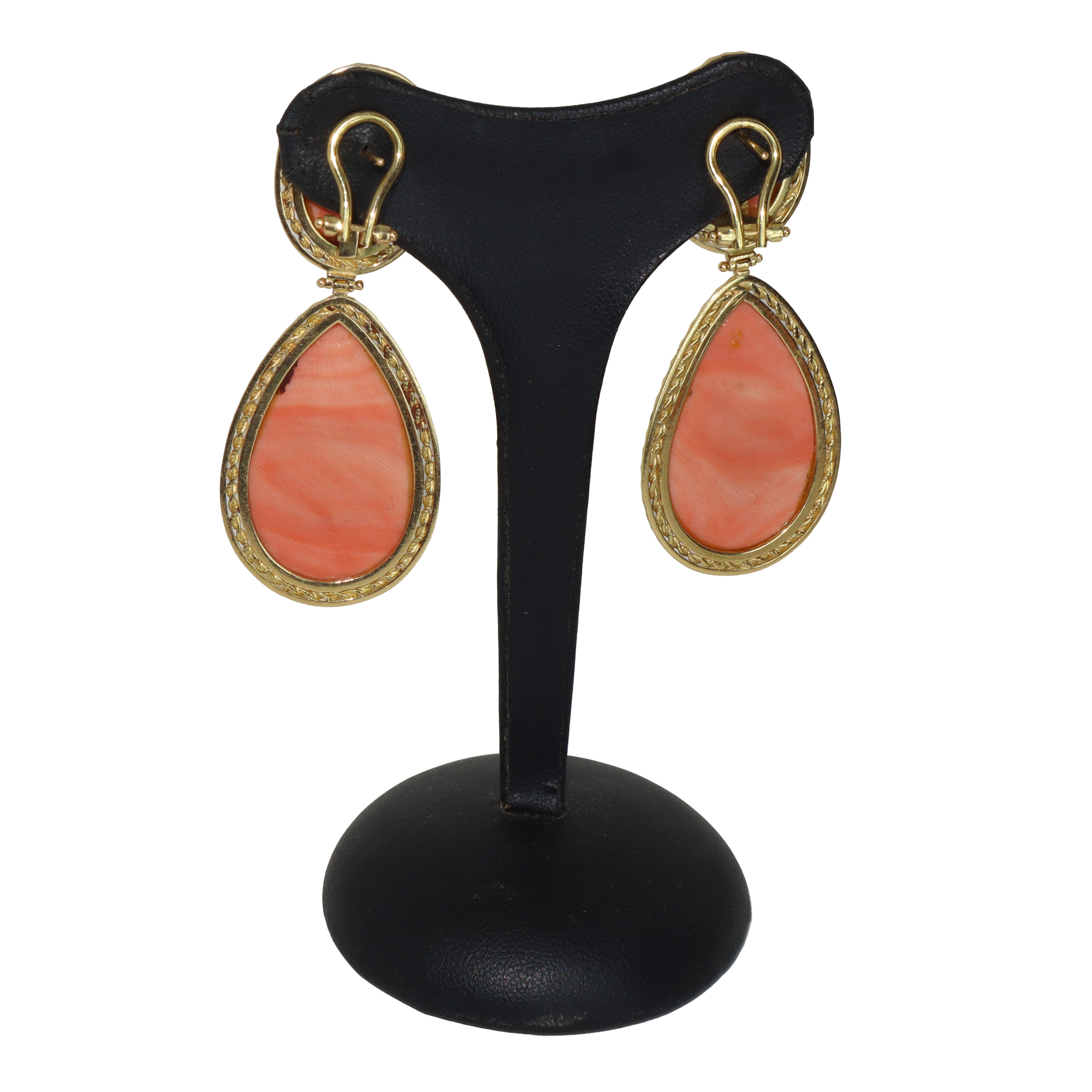 Orecchini in oro giallo 18 kt e corallo