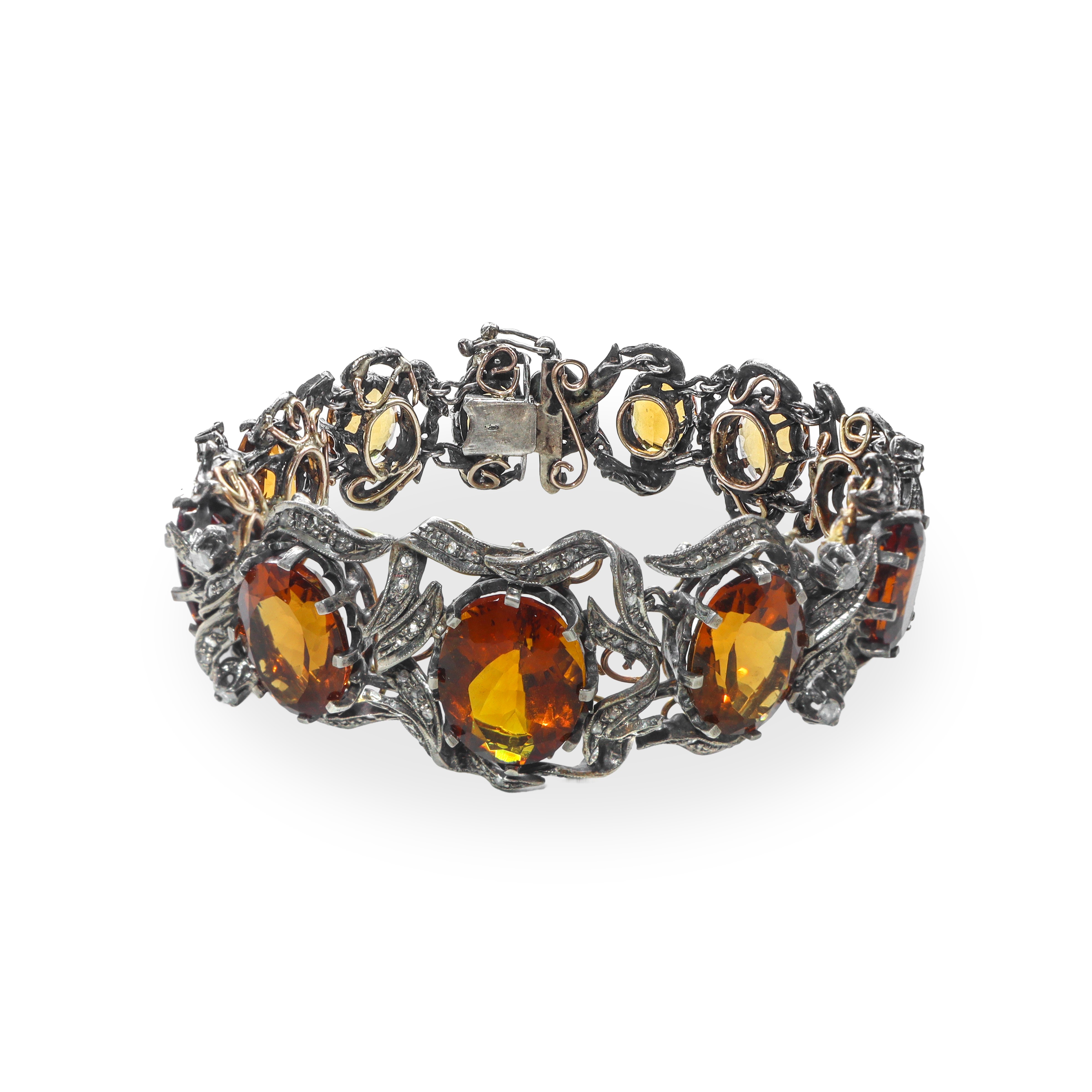 Bracciale in argento e oro con pietre dure