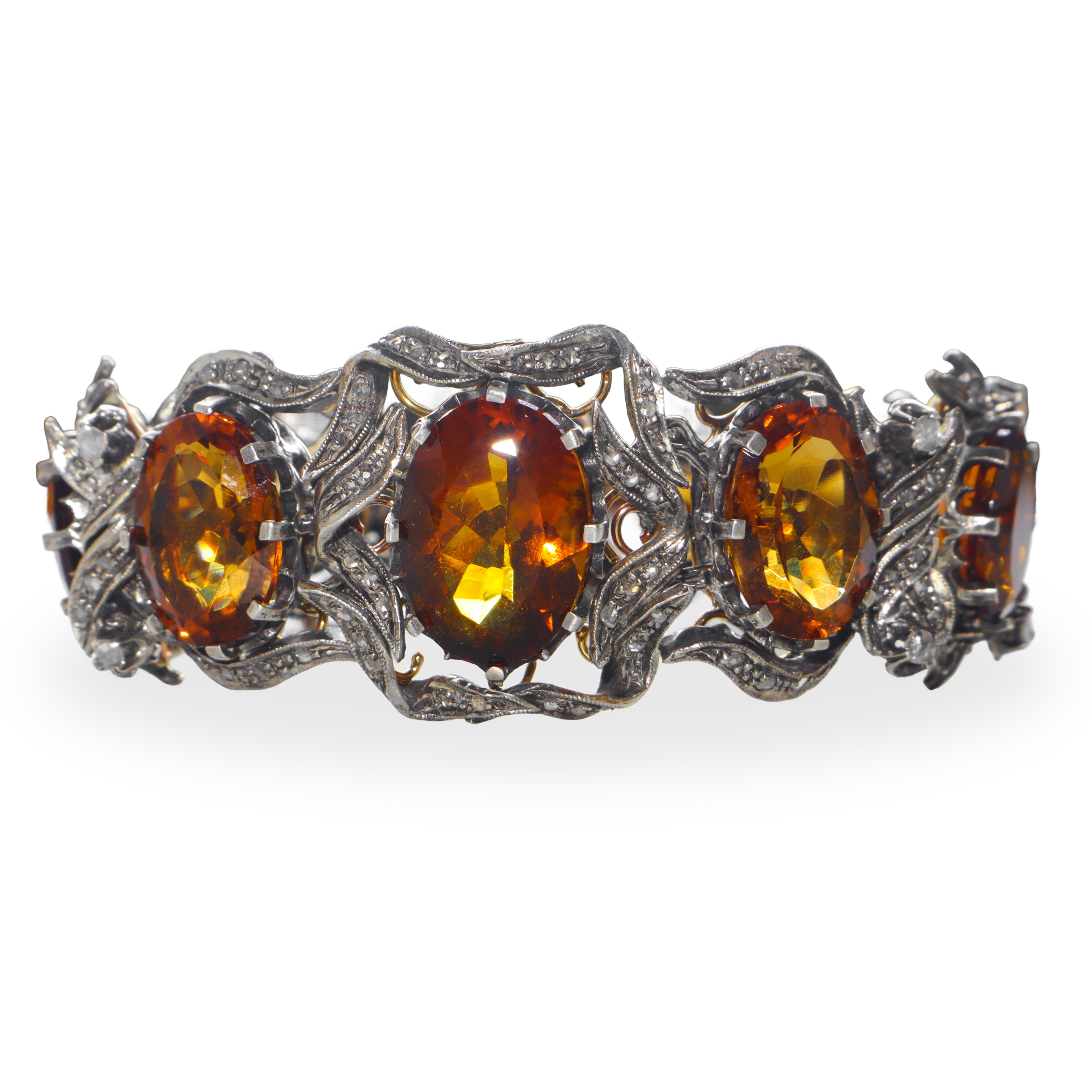 Bracciale in argento e oro con pietre dure