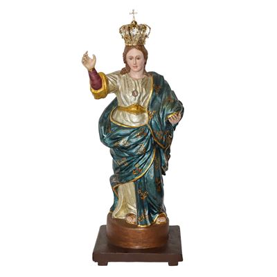 Madonna lignea policroma, scultura del fine XVIII secolo