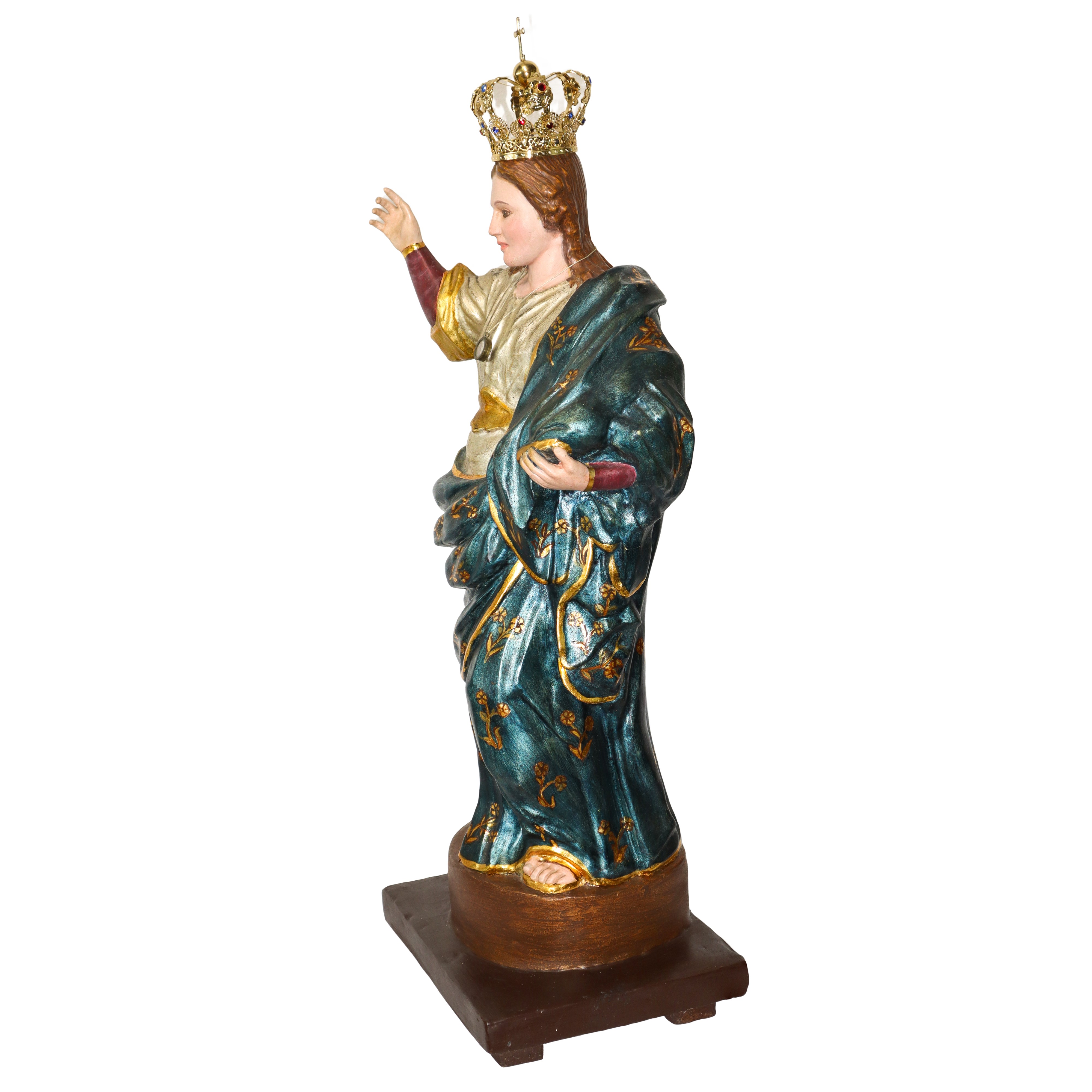 Madonna lignea policroma, scultura del fine XVIII secolo