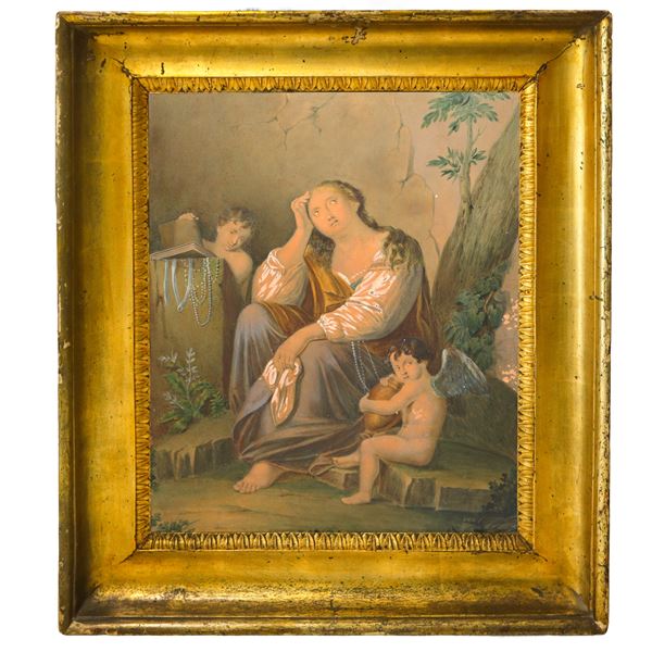 Half-barrel gilded frame