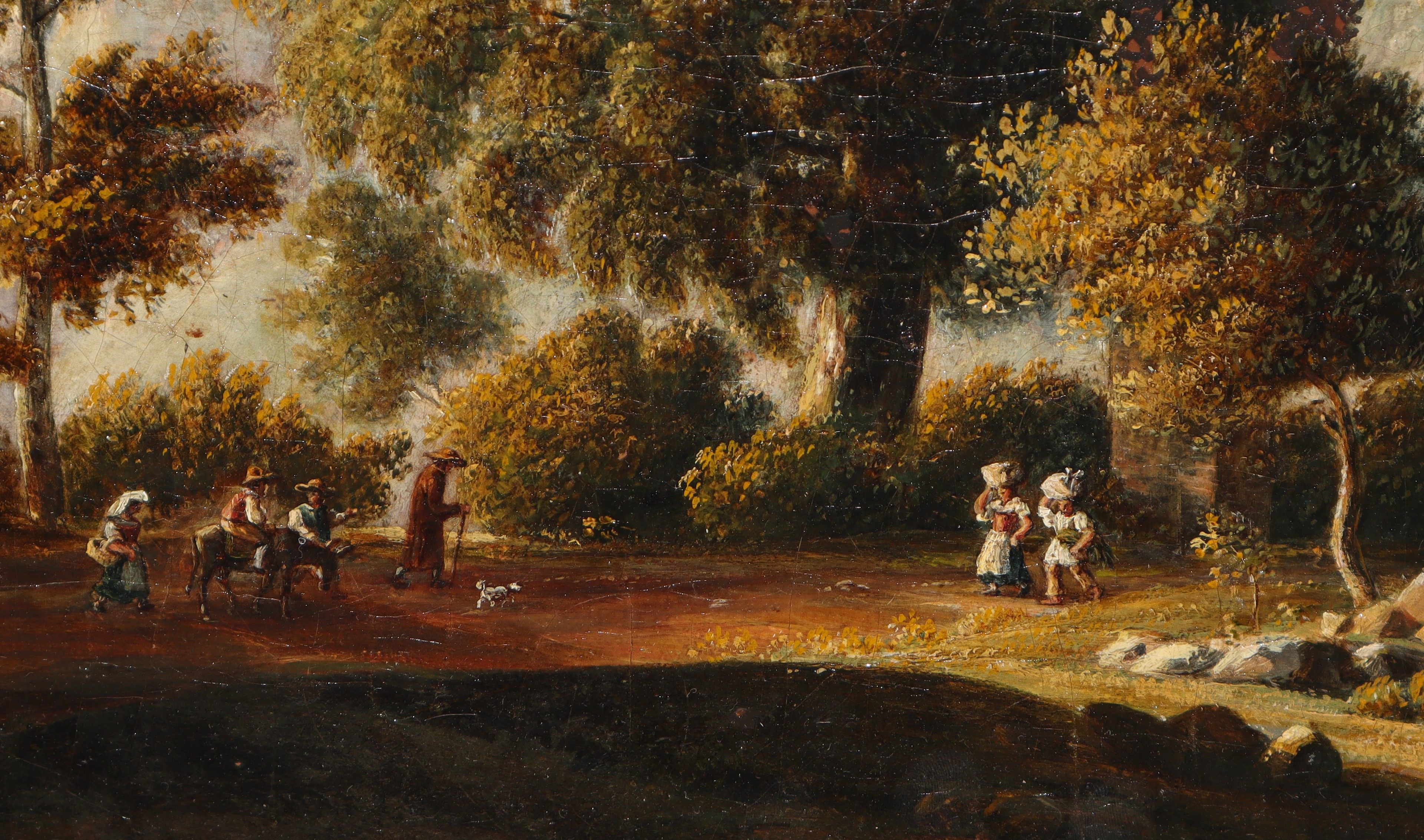 Paesaggio con ruderi e personaggi