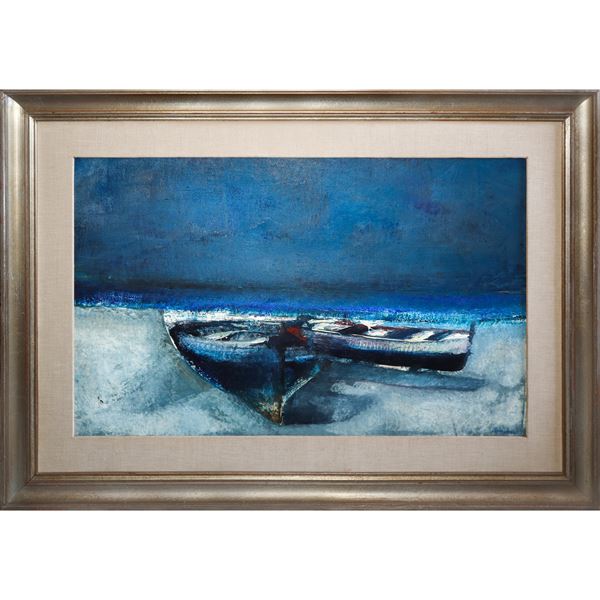Renzo Vespignani - Marina with boats