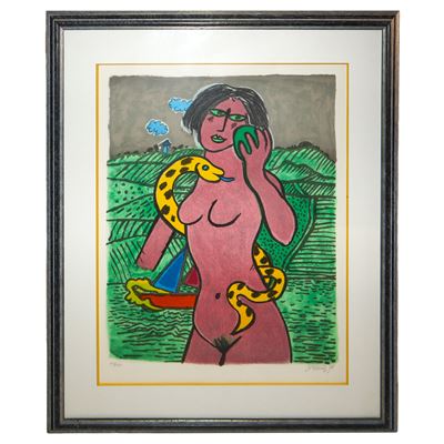 Eva, litografia a colori