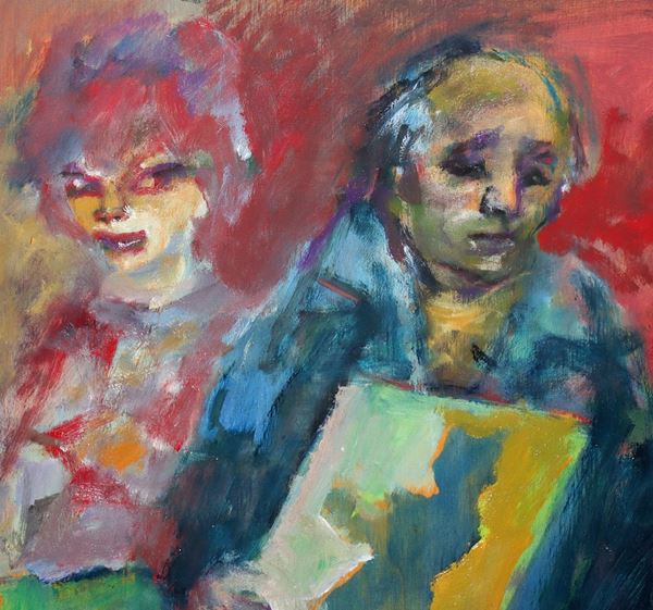 Mino Maccari - Self-portrait with figures