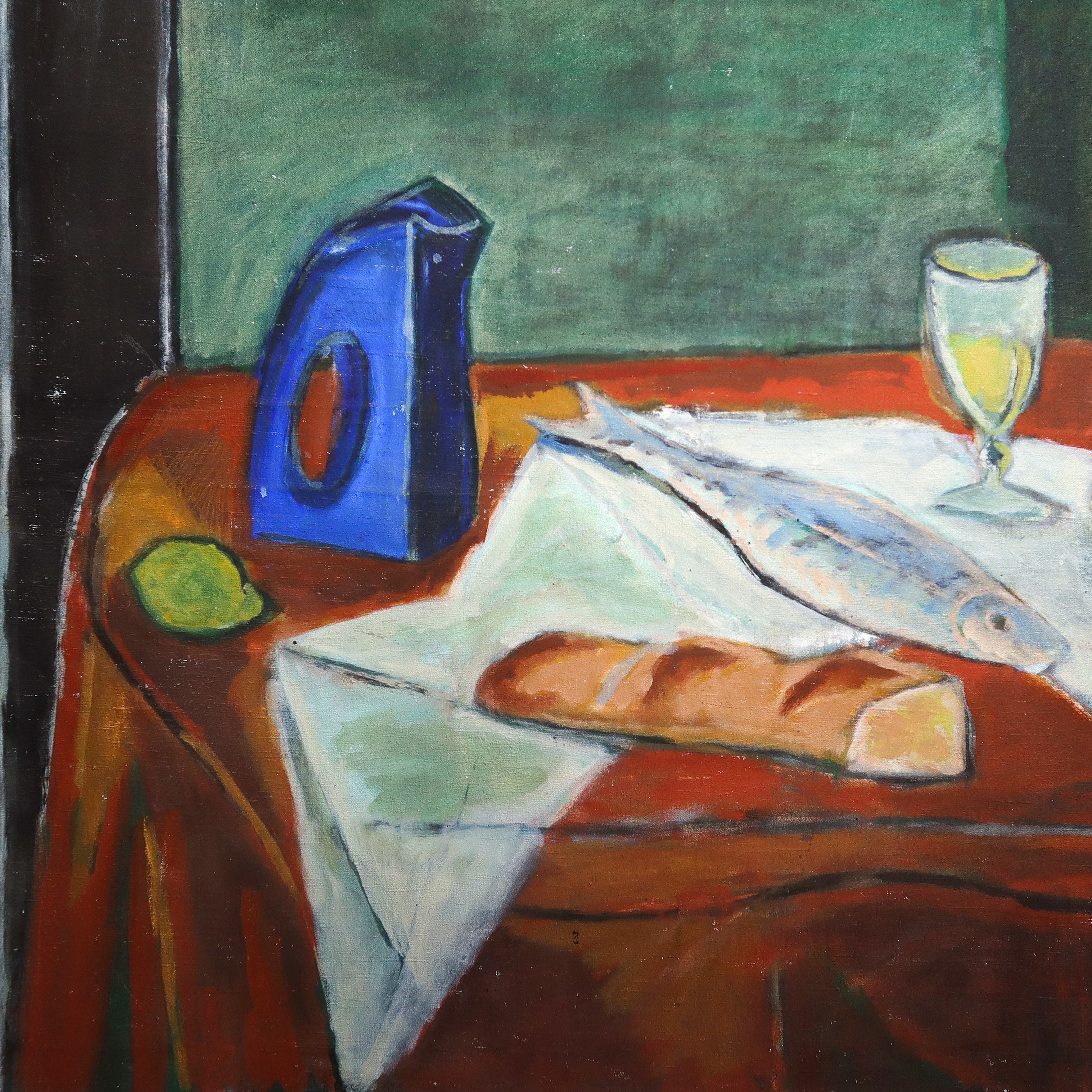 Natura morta con vaso blu