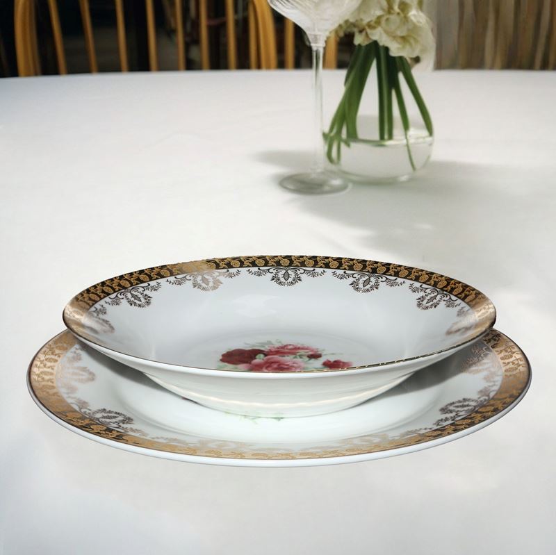 Artistic Porcelain Royal International - Servizio di piatti, tè e caffè in porcellana bianca con ...