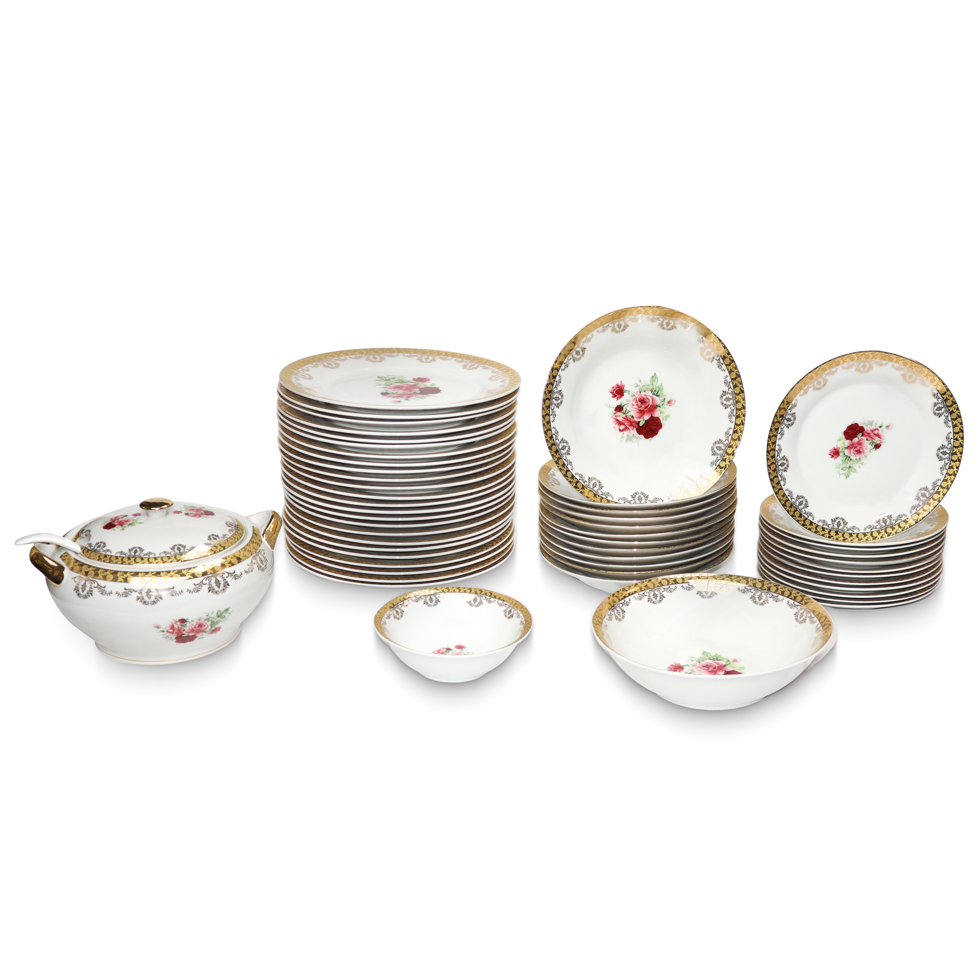 Artistic Porcelain Royal International - Servizio di piatti, tè e caffè in porcellana bianca con ...