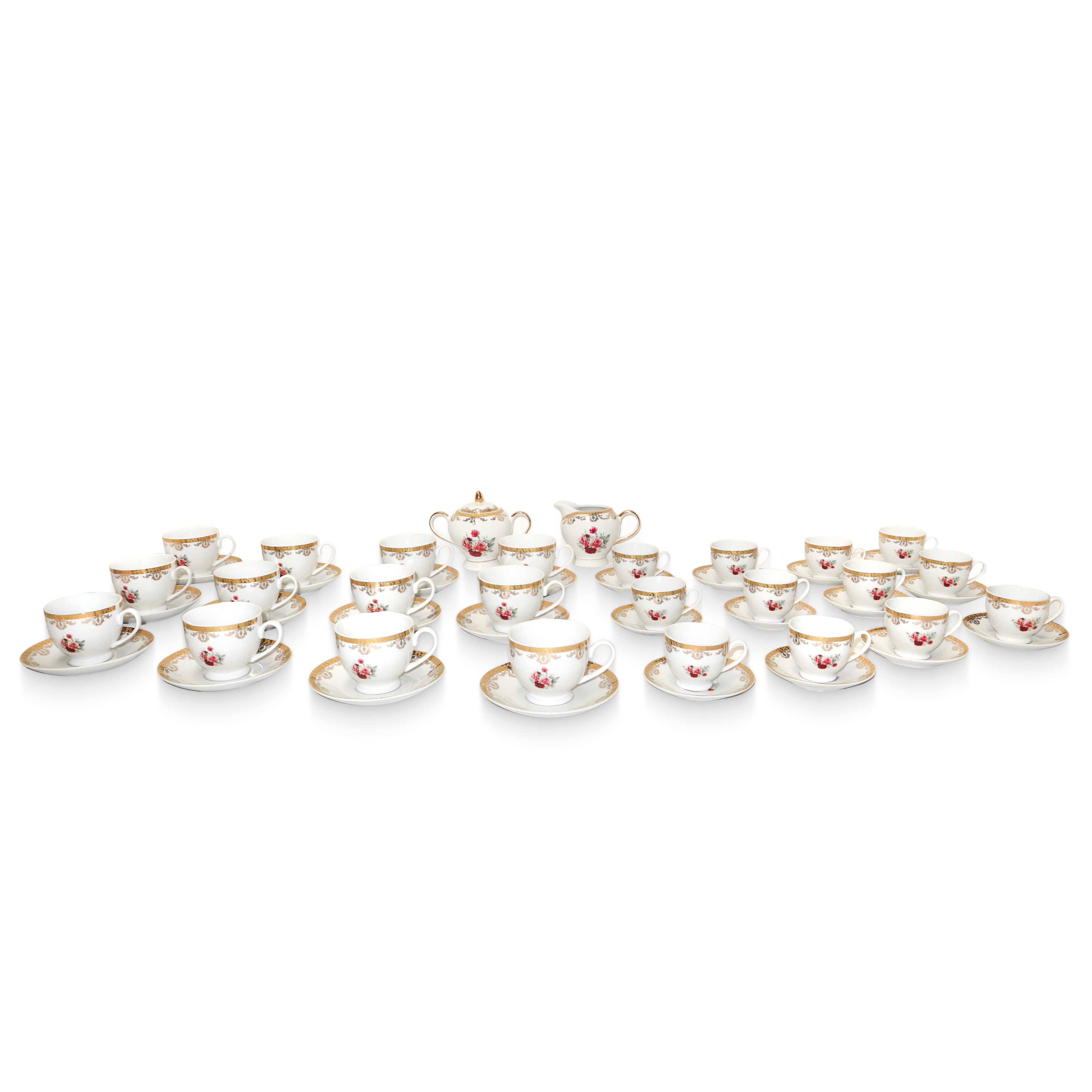 Artistic Porcelain Royal International - Servizio di piatti, tè e caffè in porcellana bianca con ...