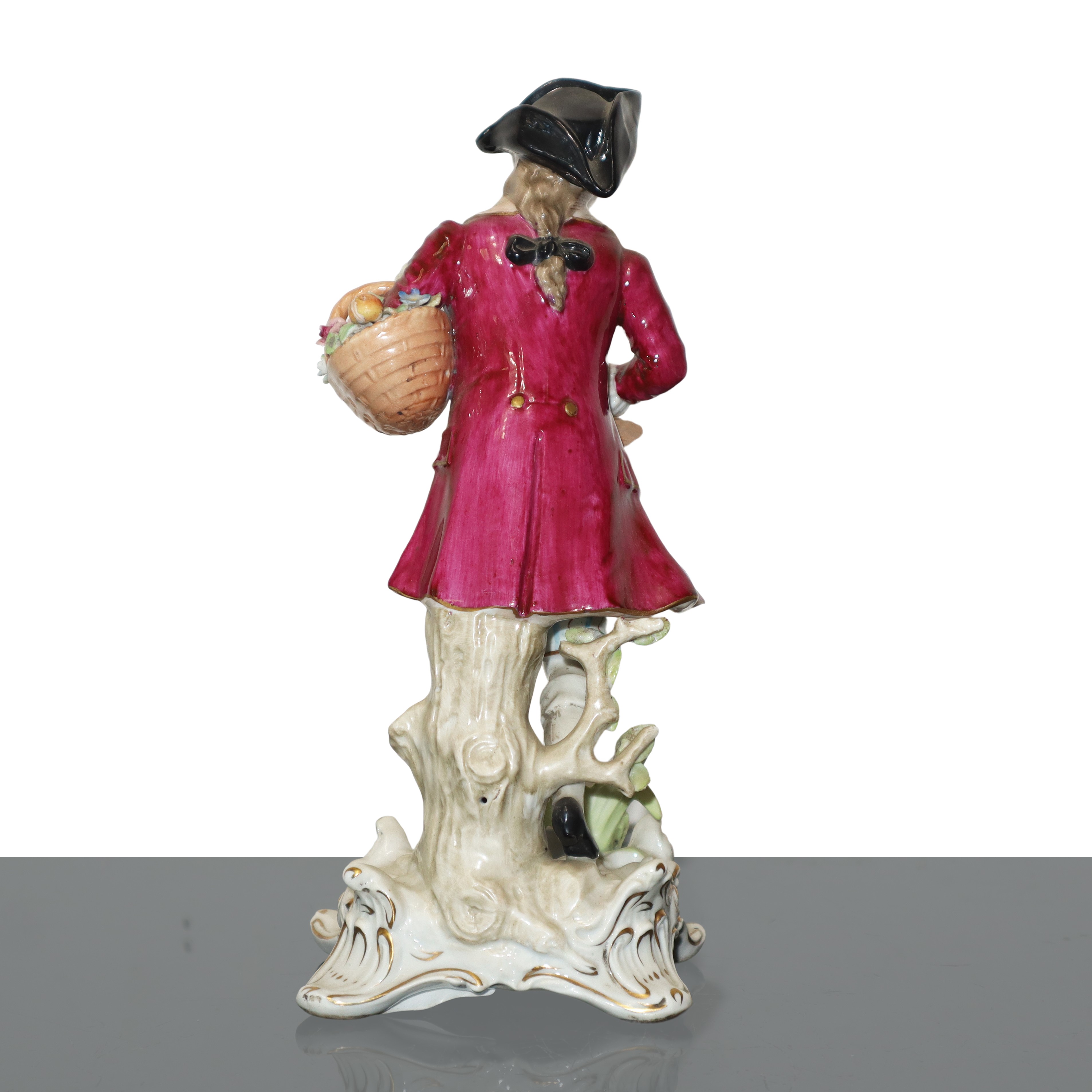 Contadini, Coppia di Sculture in Porcellana di Capodimonte Policroma