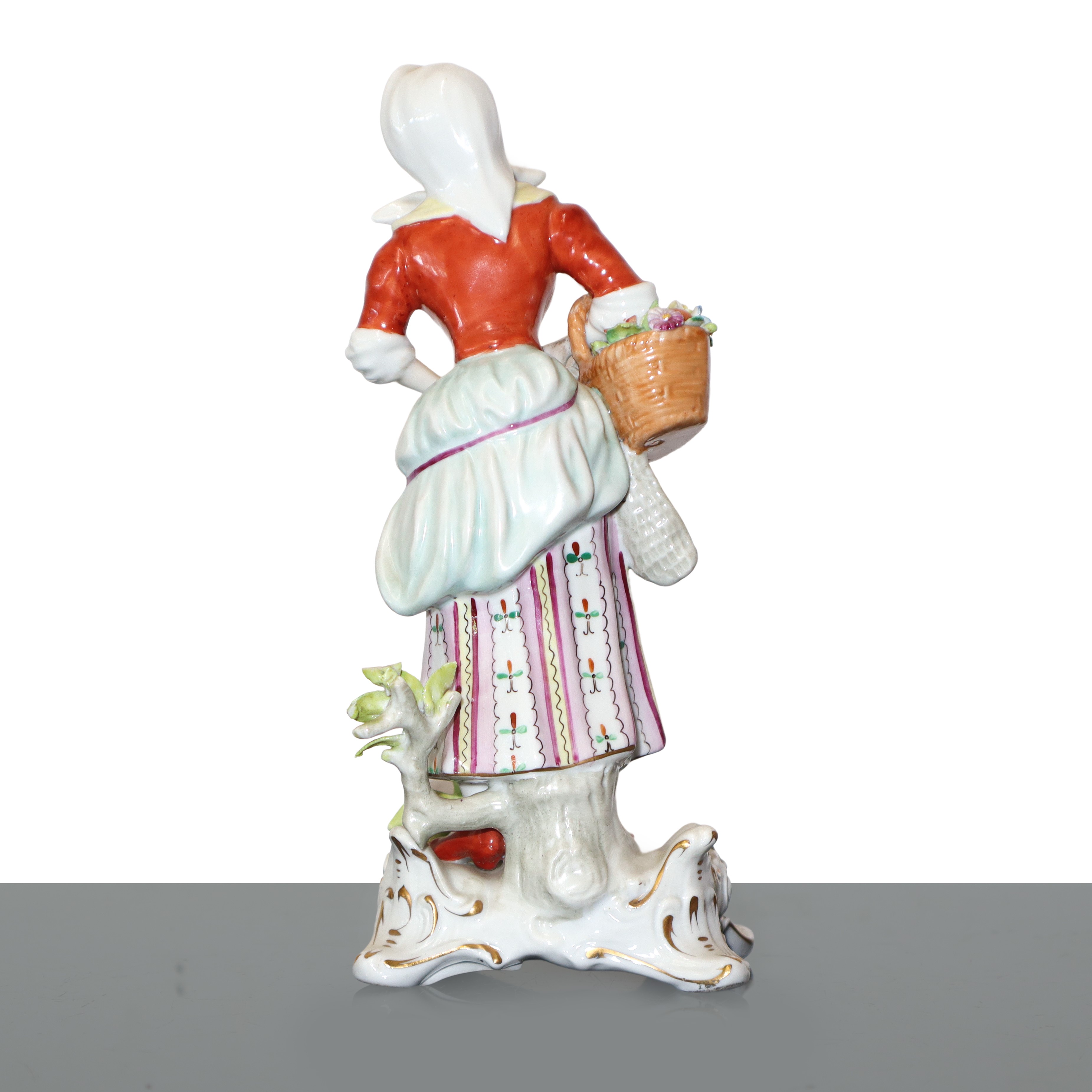 Contadini, Coppia di Sculture in Porcellana di Capodimonte Policroma