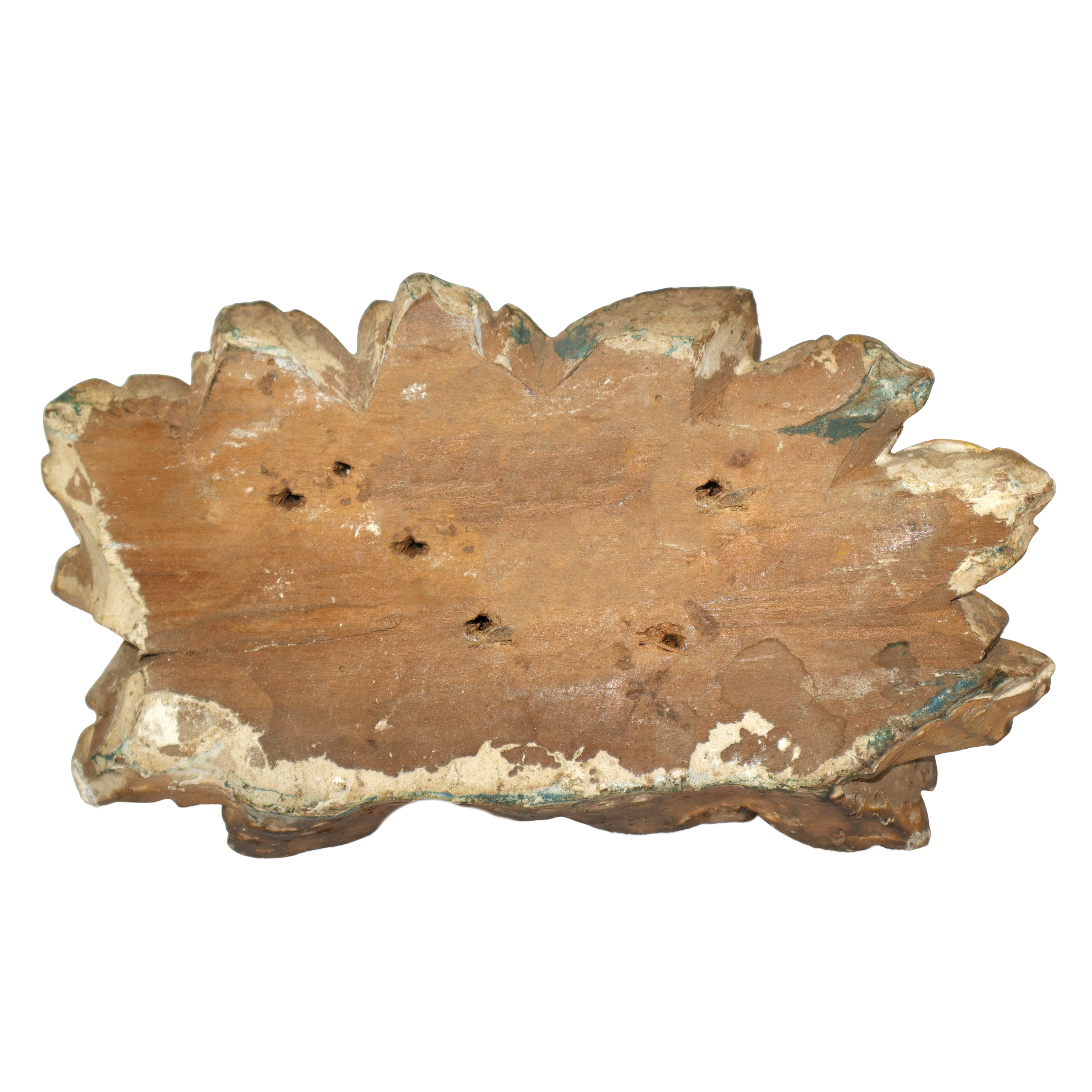 Coppia di Sculture Lignee Dorate a Foglia Raffiguranti Frutti