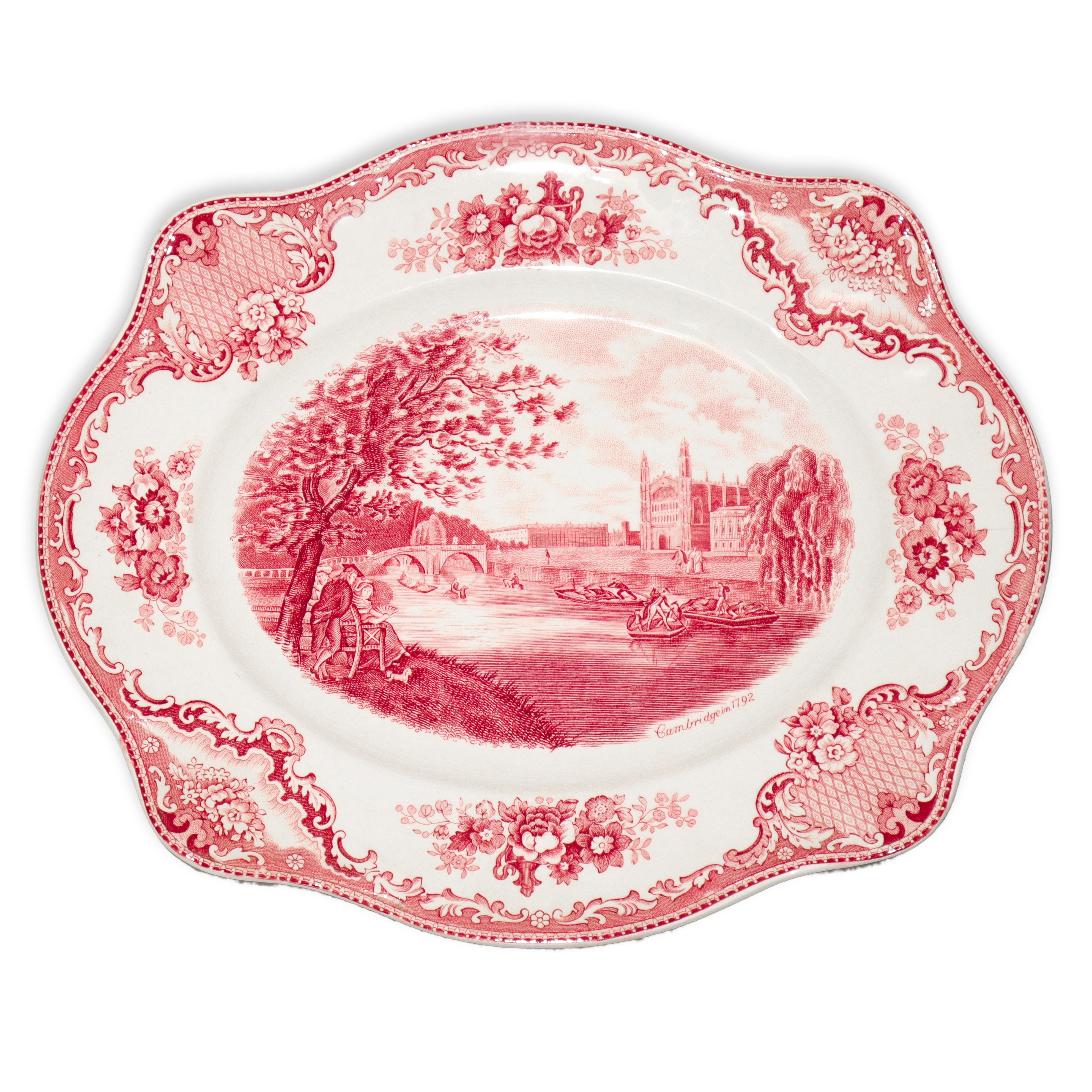 Johnson Bros England - Gruppo di piatti da portata modello 'Old Britain Castles' in tonalità rosa
