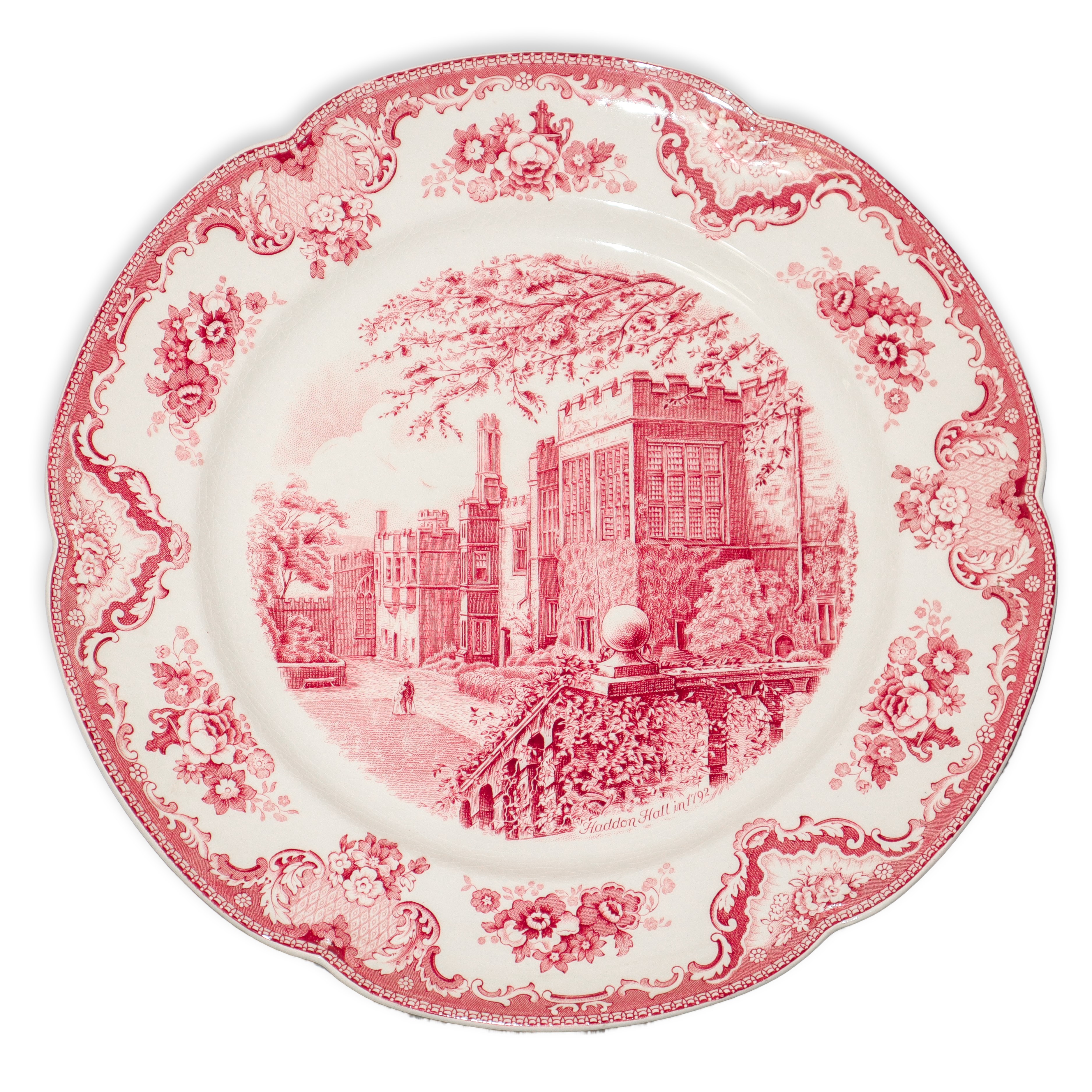 Johnson Bros England - Gruppo di piatti da portata modello 'Old Britain Castles' in tonalità rosa