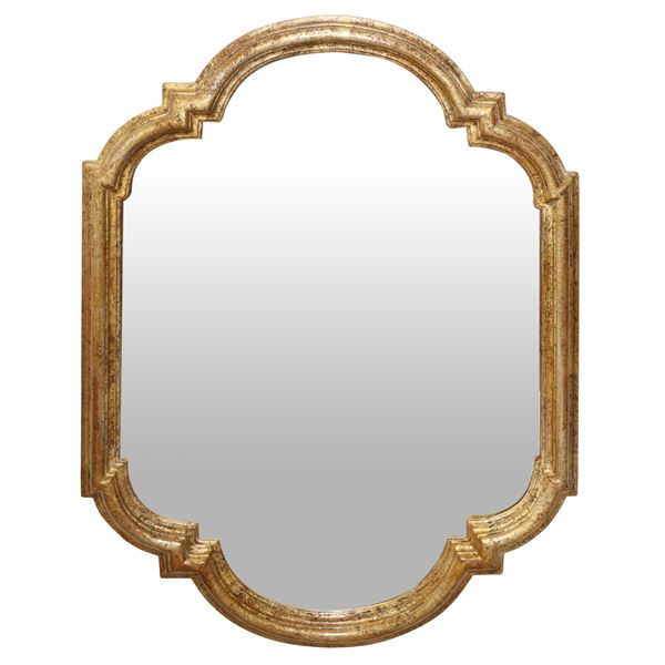 SPECCHIERA OTTAGONALE IN CORNICE DORATA