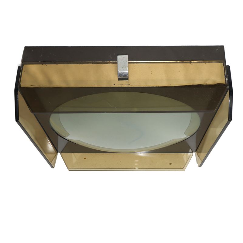Lampada da soffitto in cristallo fumè