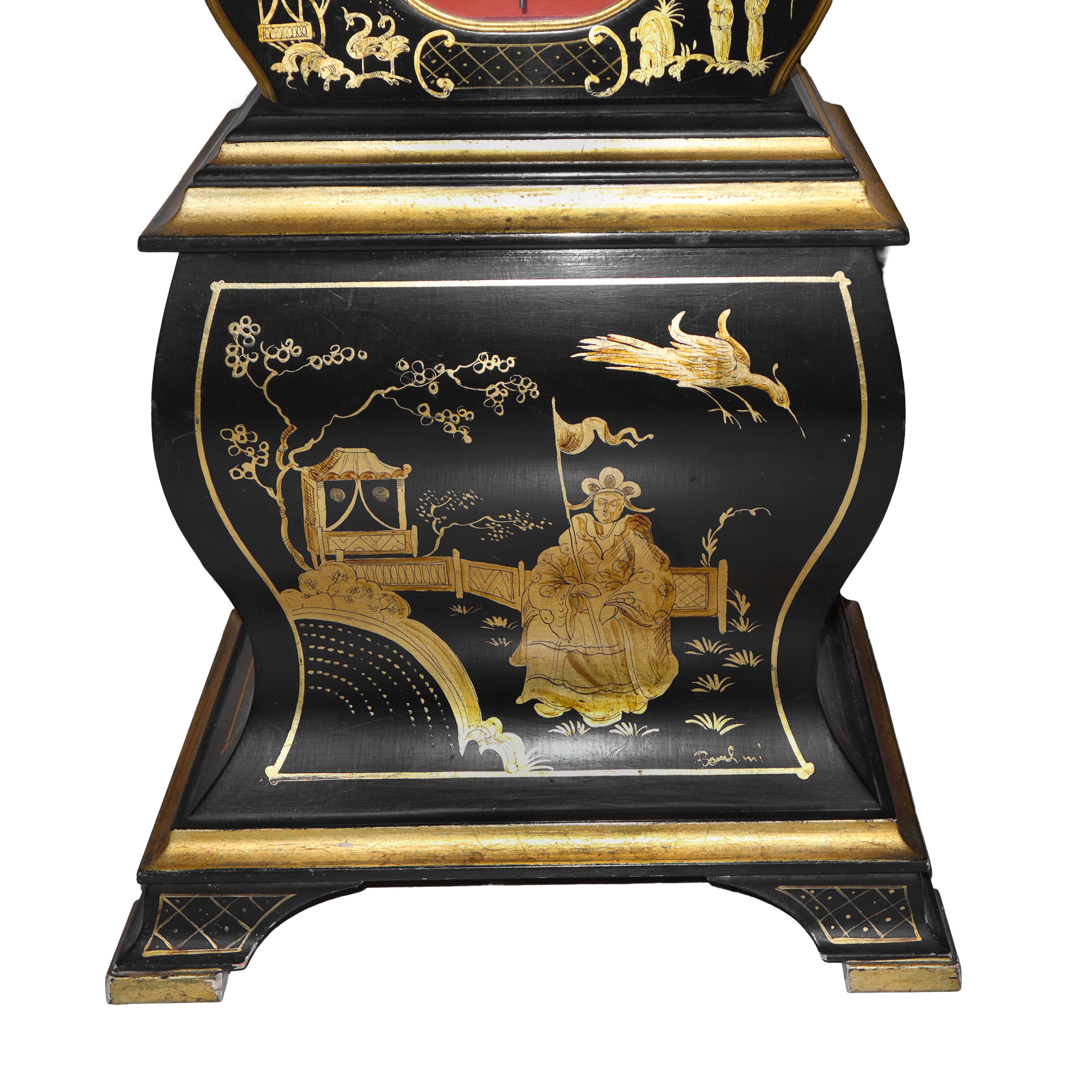 Orologio a pendolo, decorazioni orientali dipinte