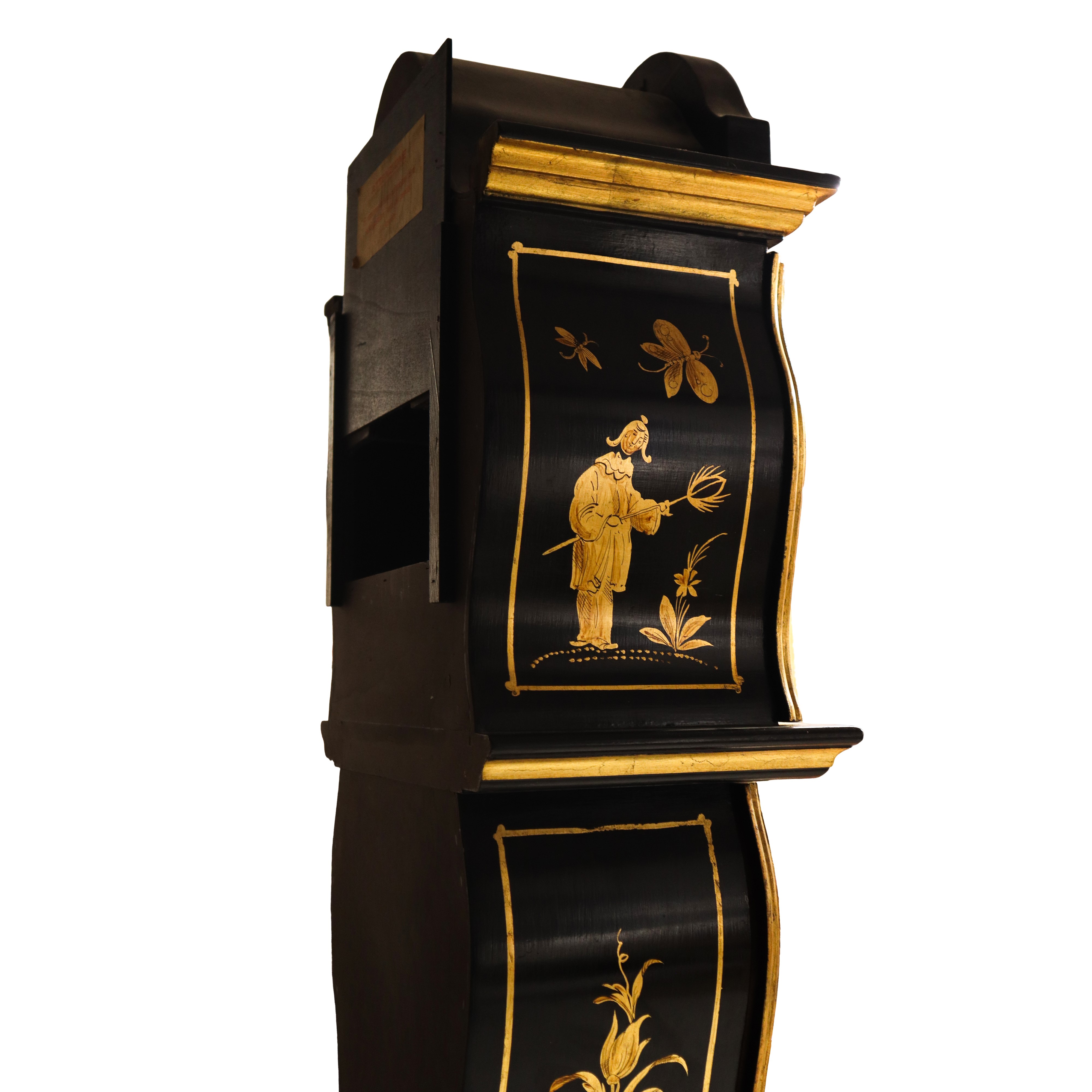 Orologio a pendolo, decorazioni orientali dipinte