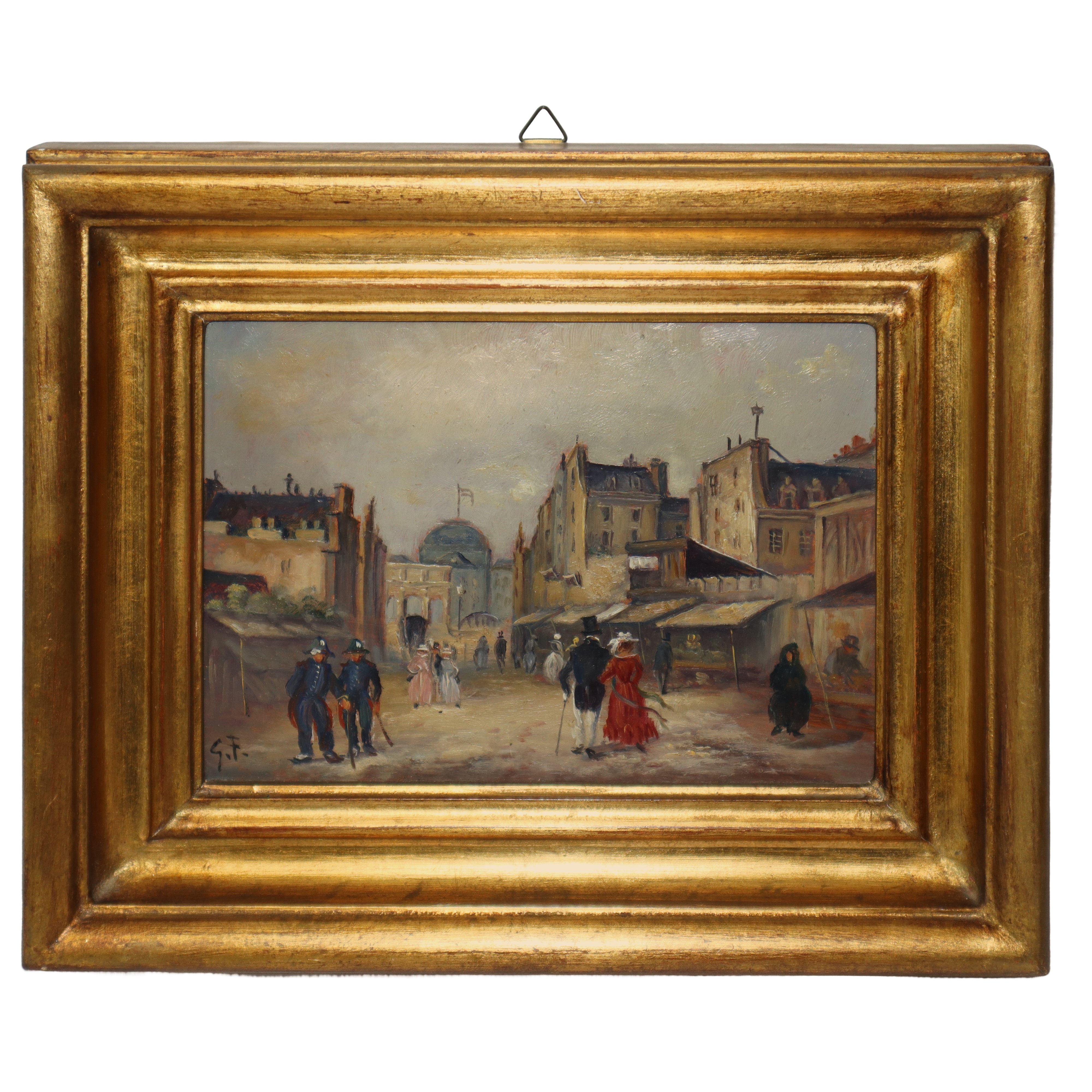 Parigi, coppia di piccoli dipinti