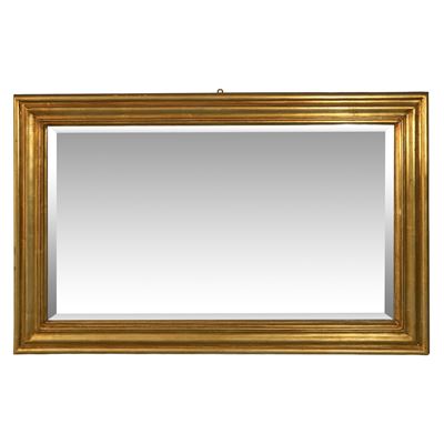 Specchiera rettangolare, cornice dorata, h 91 x 142 cm