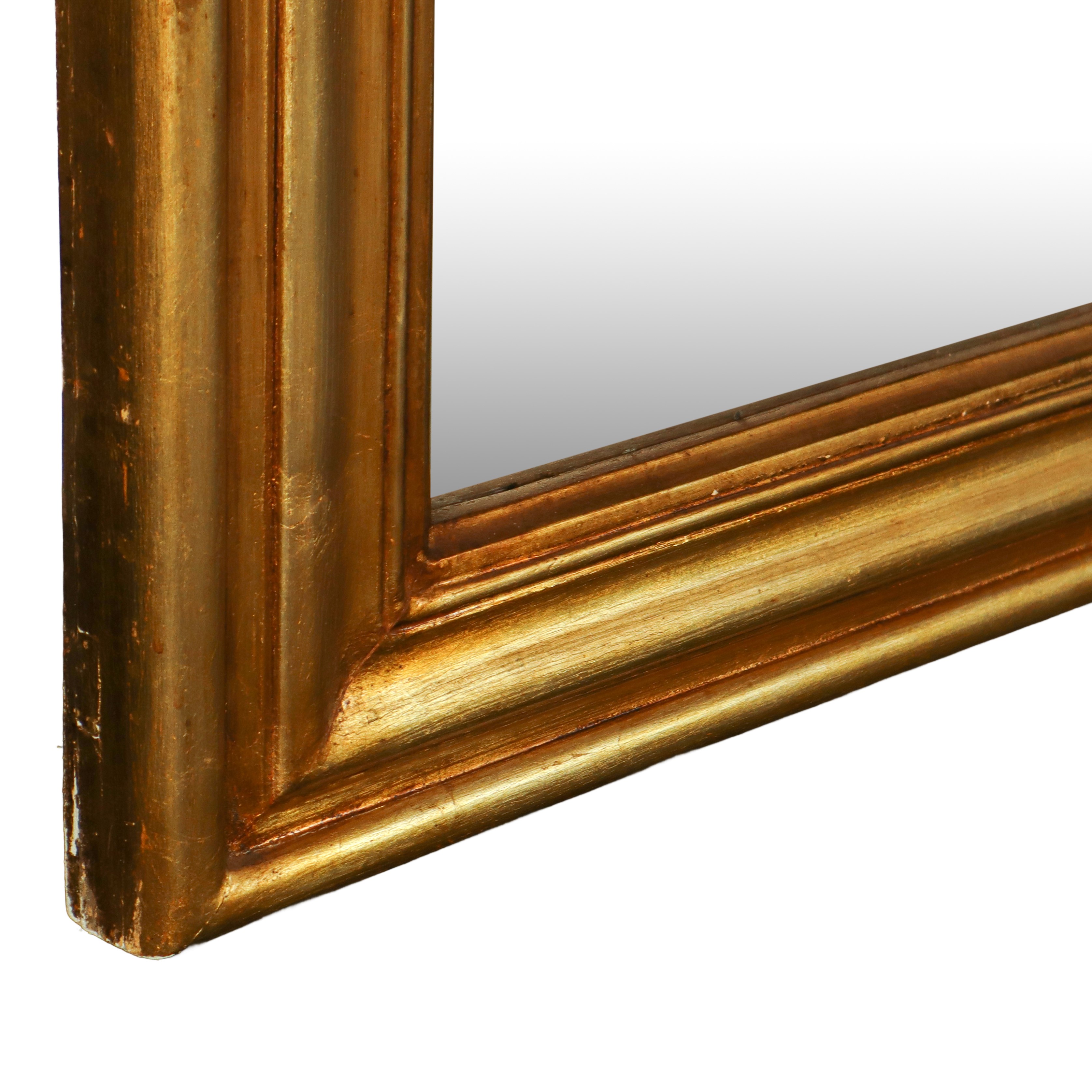 Specchiera rettangolare, cornice dorata, h 91 x 142 cm