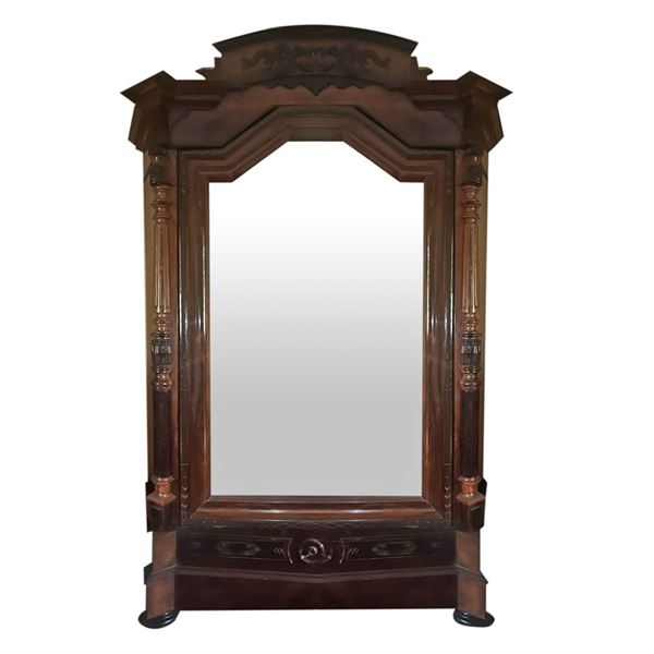 Large single-door wardrobe with mirror on the door