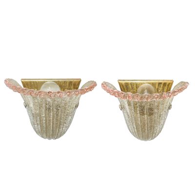 Coppia di Appliques in Vetro di Murano