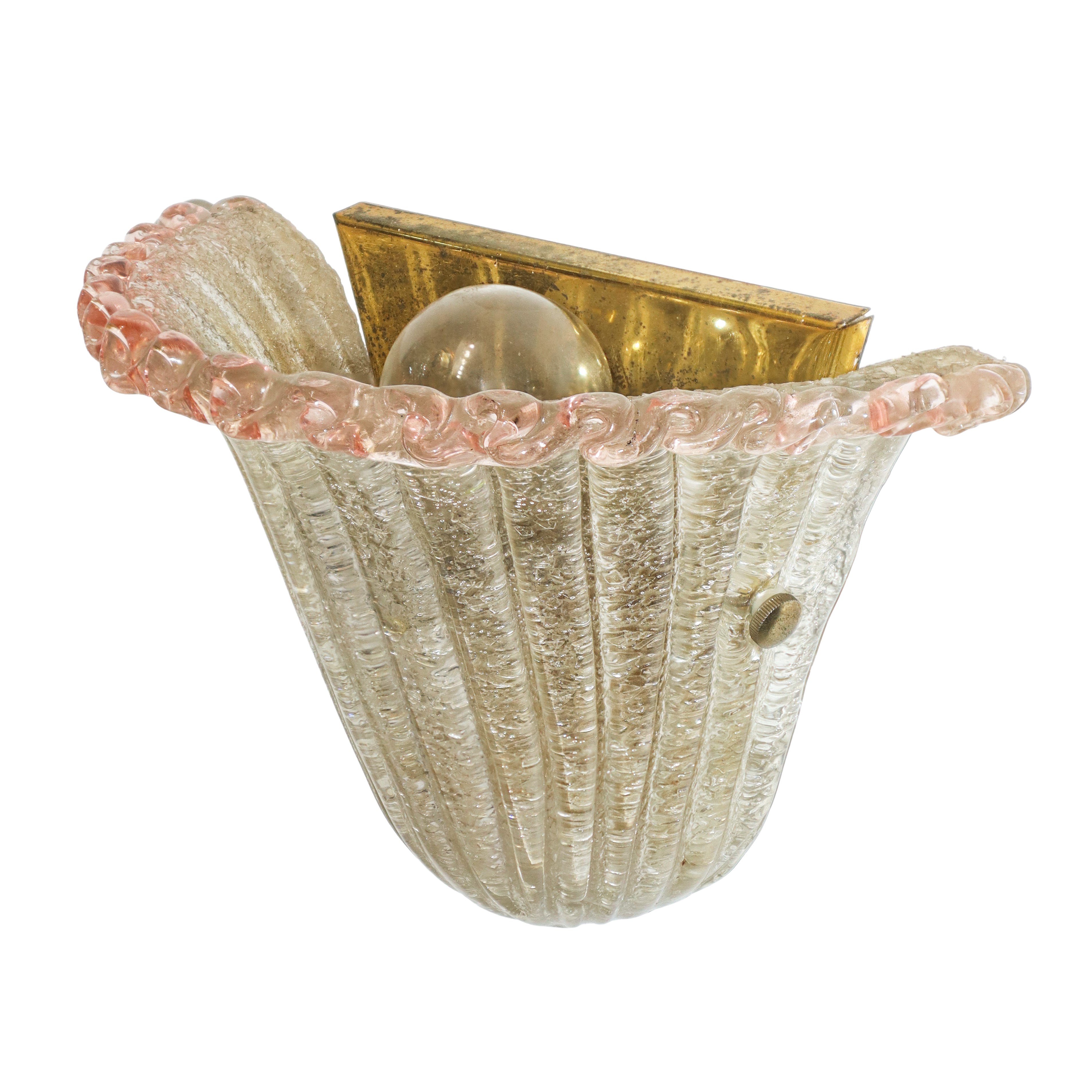 Coppia di Appliques in Vetro di Murano