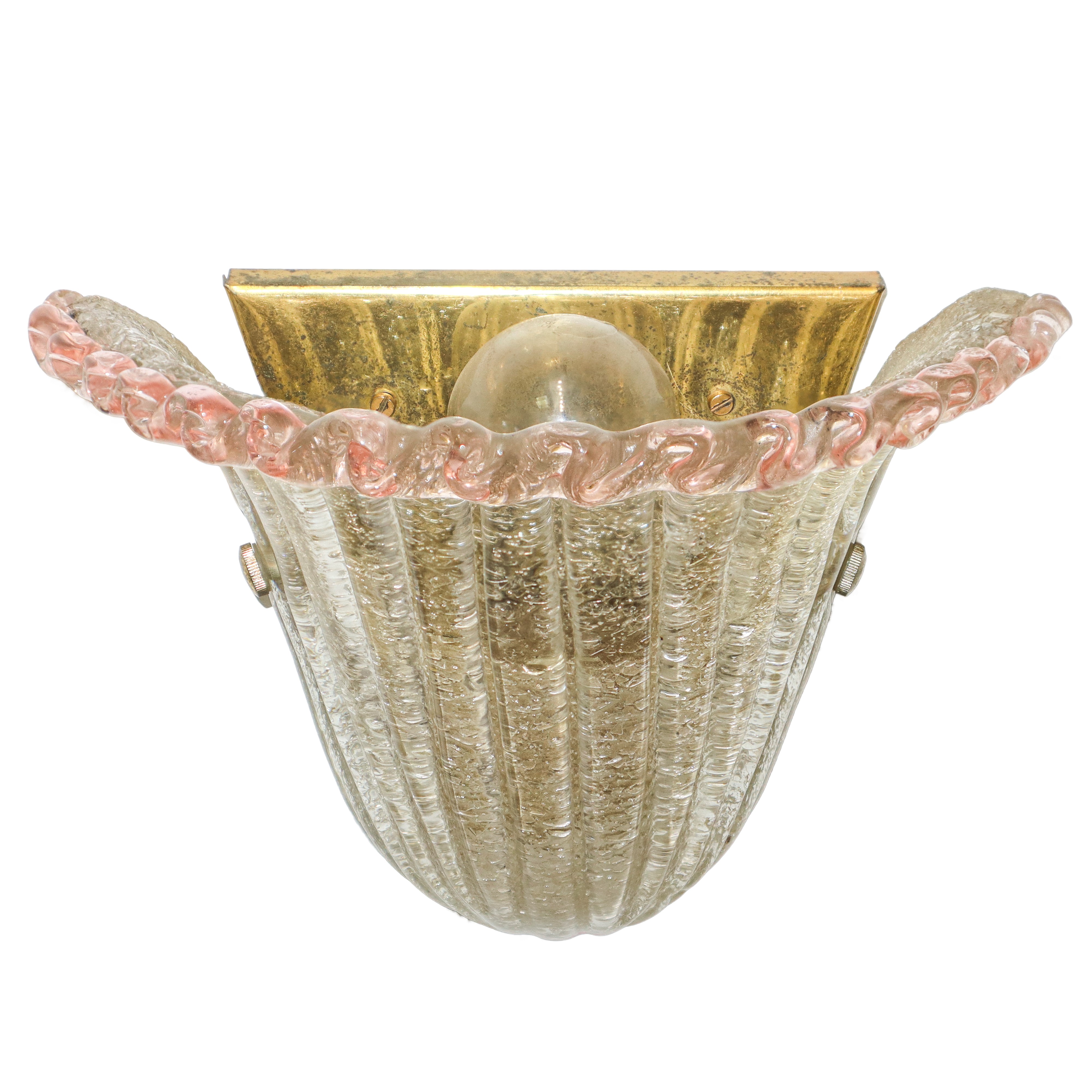 Coppia di Appliques in Vetro di Murano