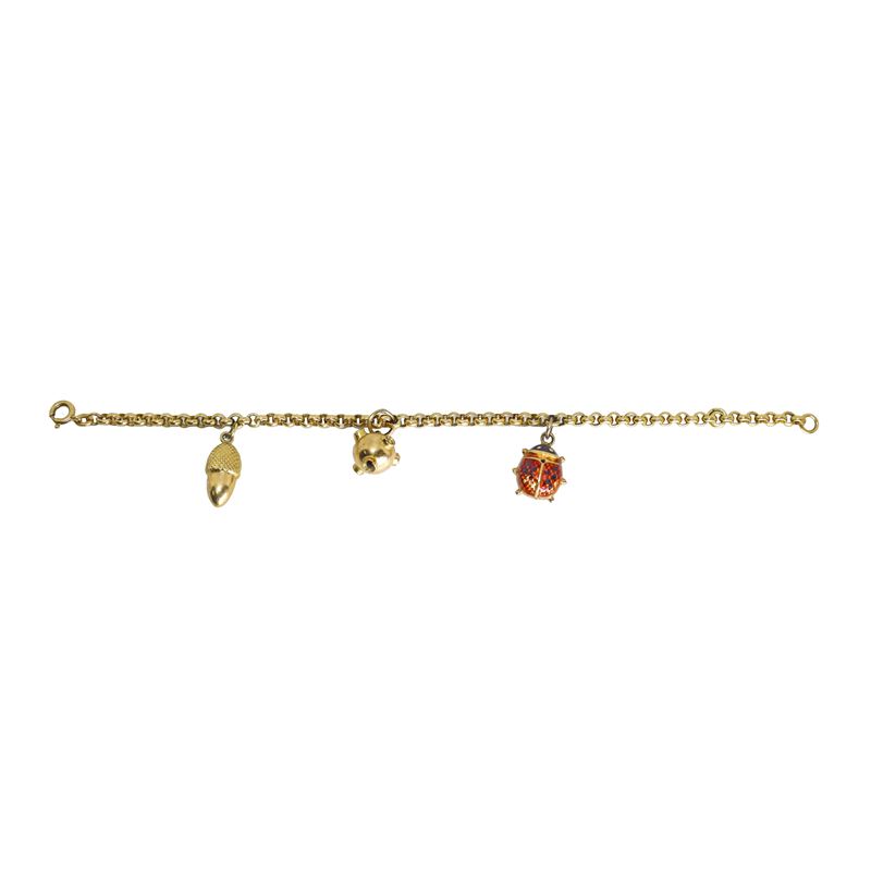 Bracciale per bambina in oro 750 con charms