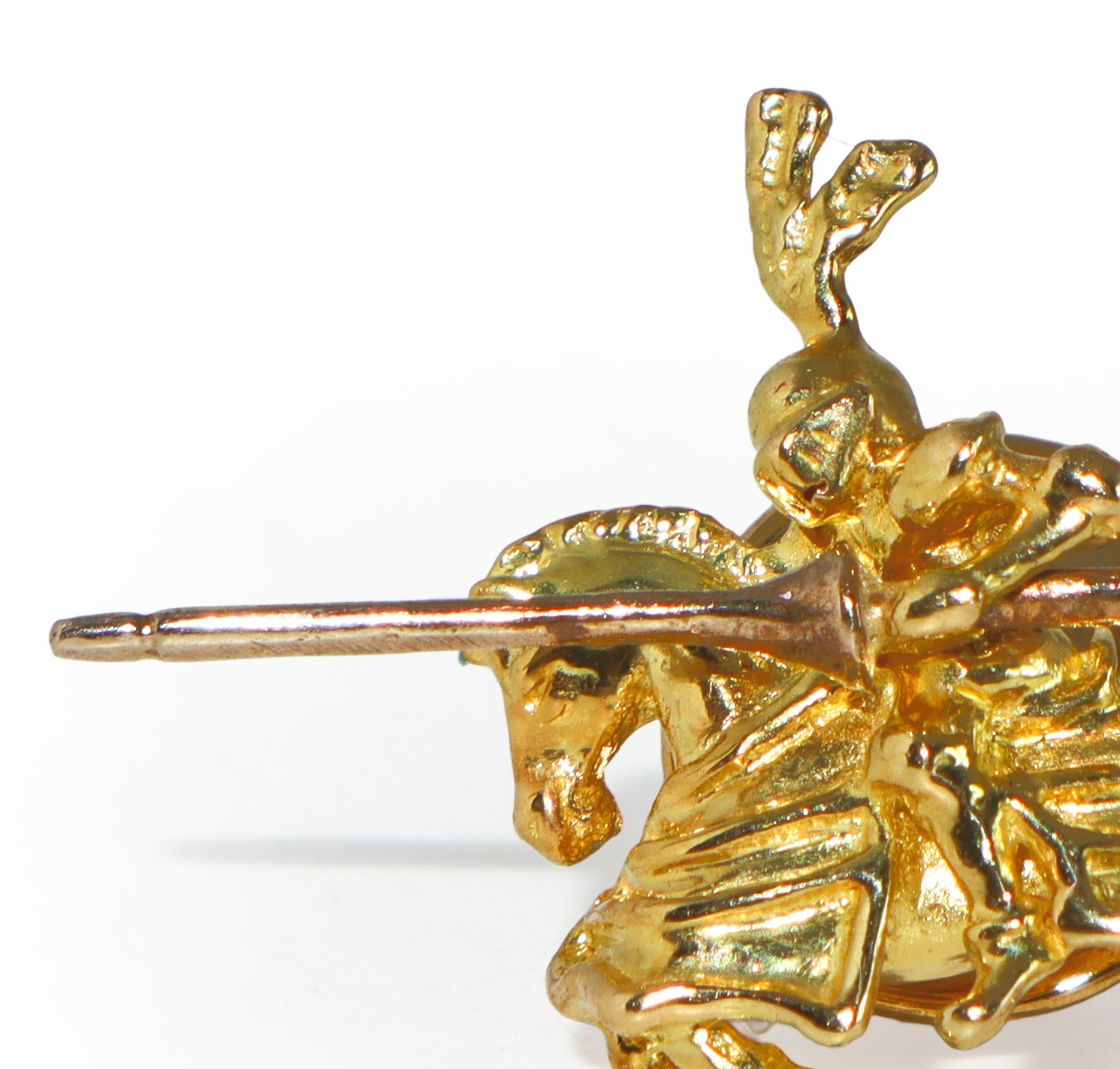 Spilla, oro giallo 750 a guisa di cavaliere