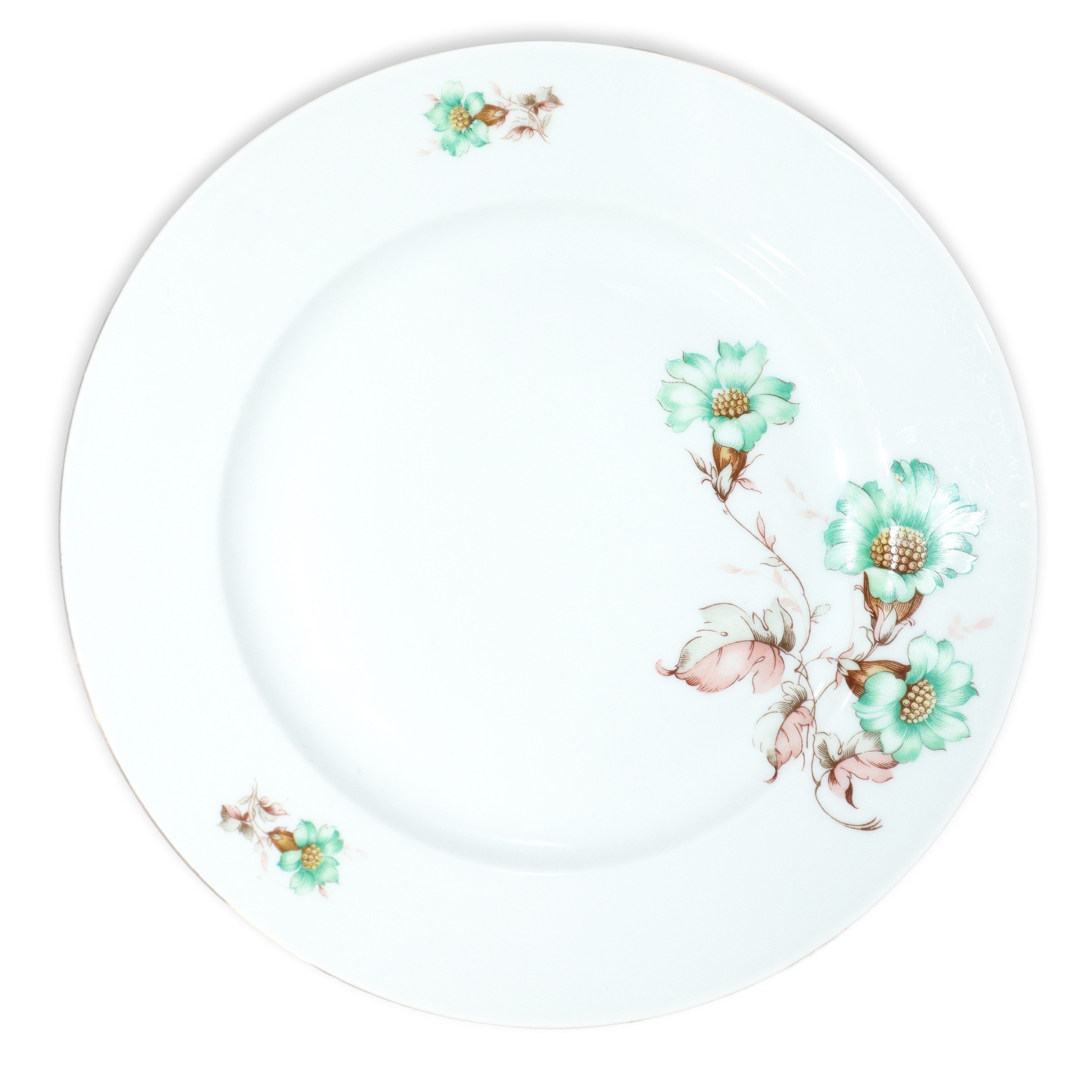 Servizio di piatti da 12 in porcellana Czechoslovakia decorato con motivi floreali