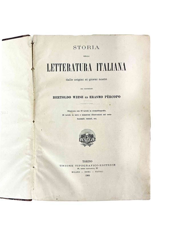 Bertoldo  Wiese,Erasmo Percopo - Italian literature, from its origins to the present day