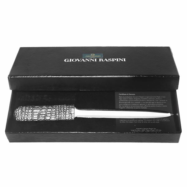 Giovanni Raspini - Tagliacarte coccodrillo in bronzo bianco