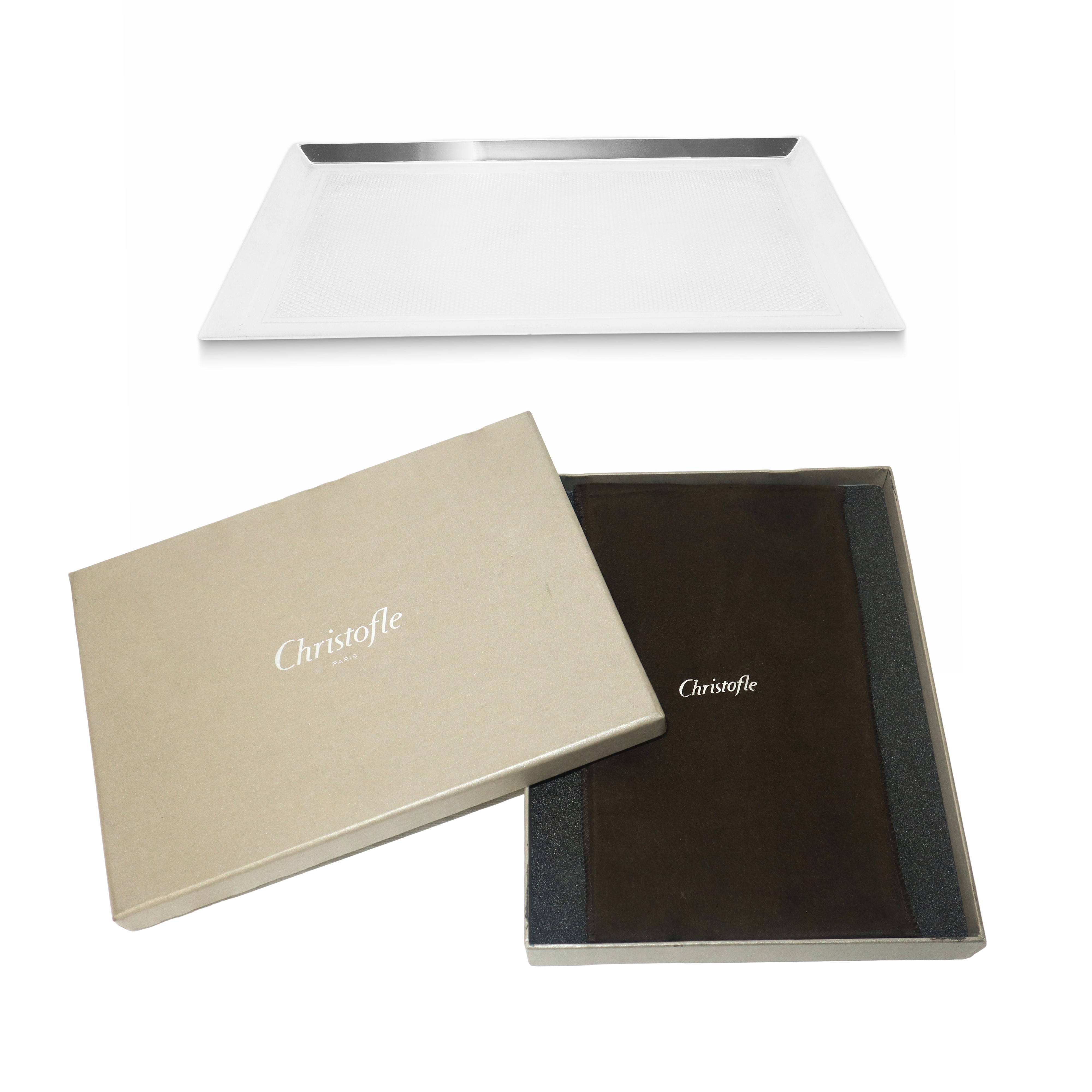 French Christofle - Vassoio rettangolare Business Madison in silver-plated