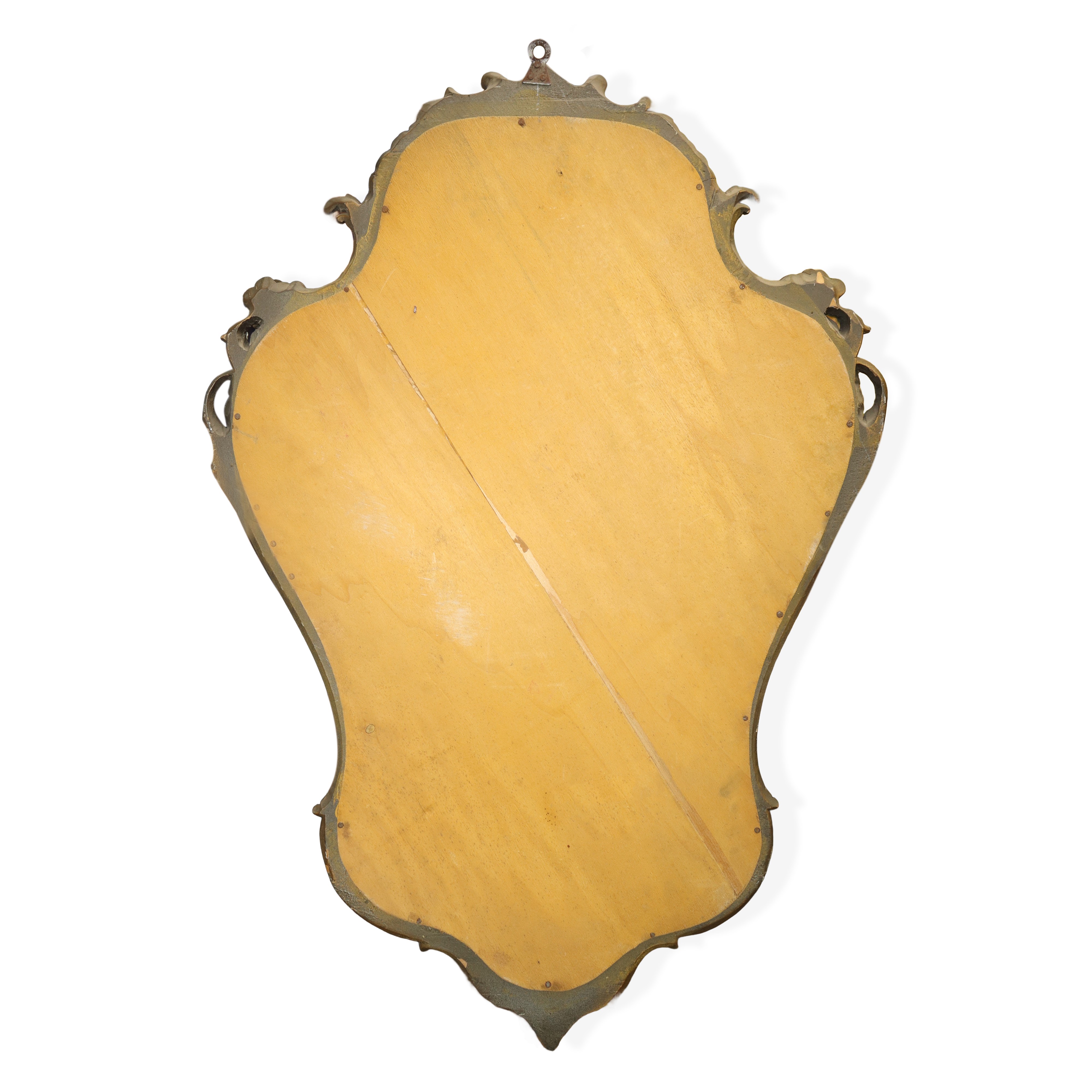 Specchiera con cornice in legno dorato con cimasa