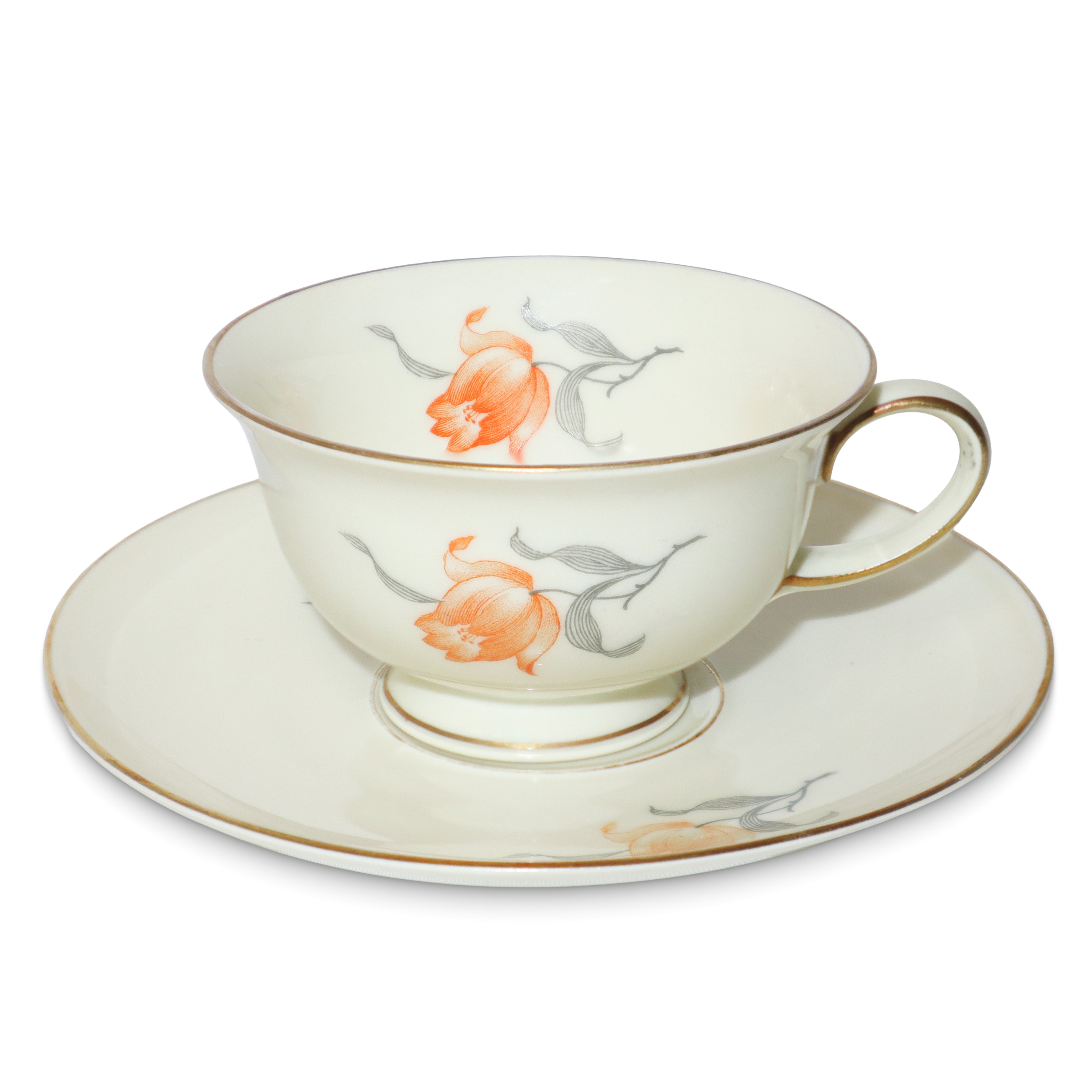Rosenthal Group Germany - Servizio da caffè in porcellana avorio con decoro floreale (Art déco)