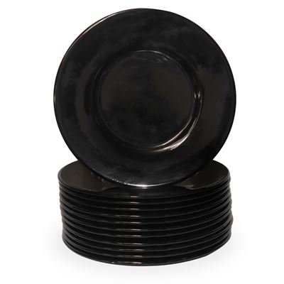 N°12 Sottopiatti in ceramica smaltata nera