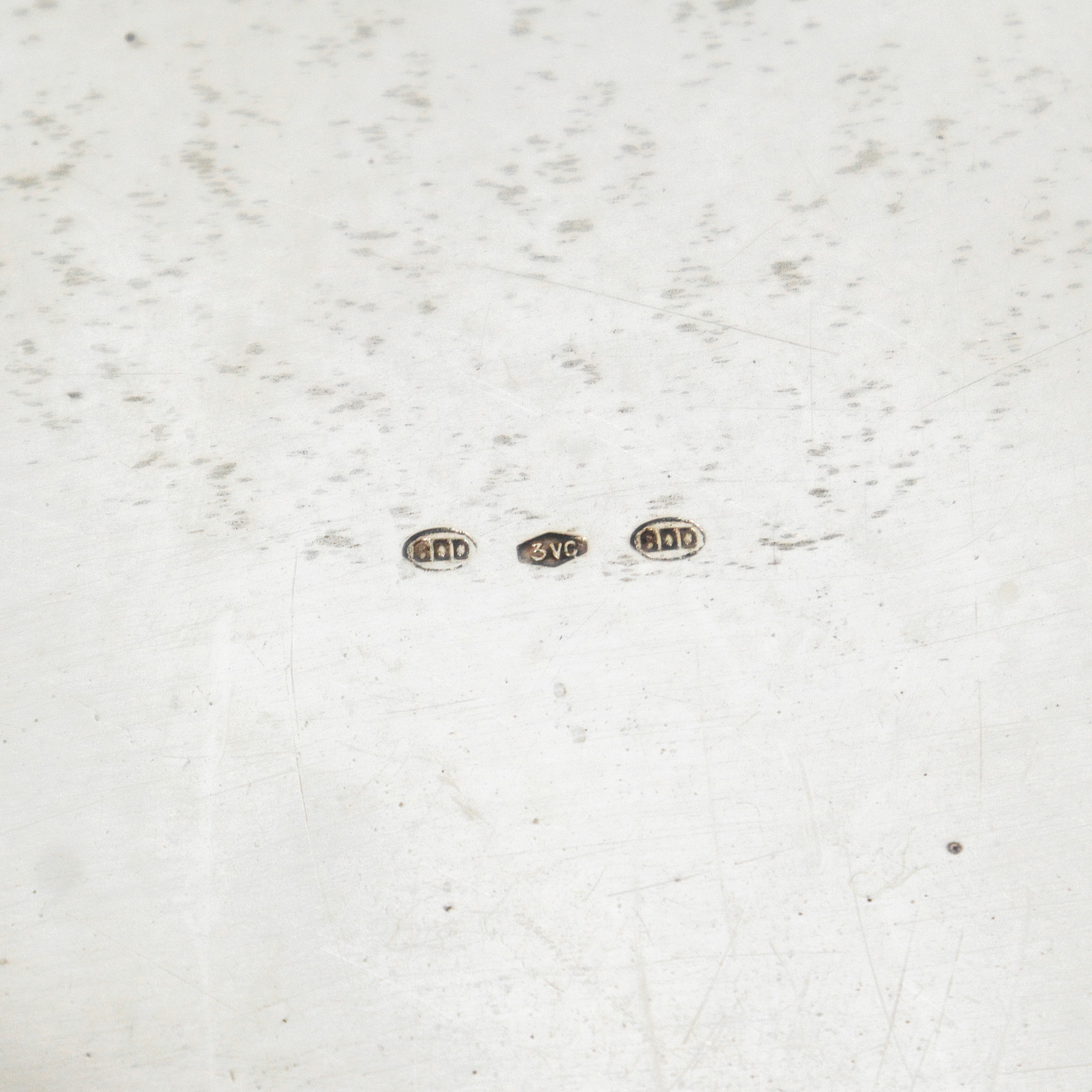 Vassoio ovale in argento 800 con prese