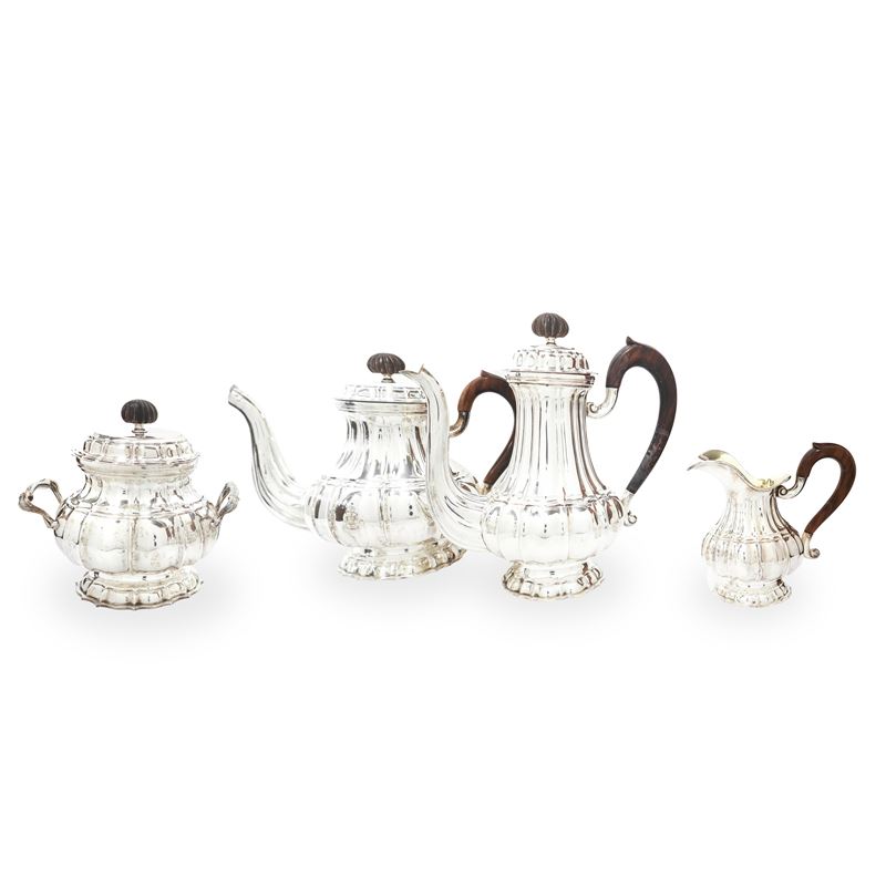 Servizio da te in argento 800