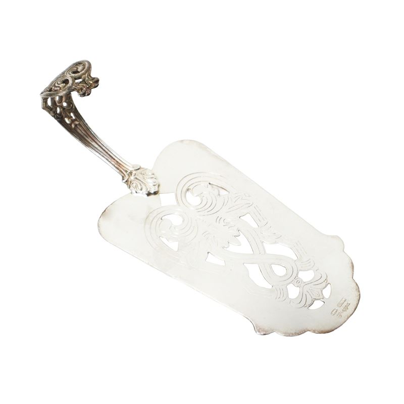 Spatolina da portata per pesce in argento 800