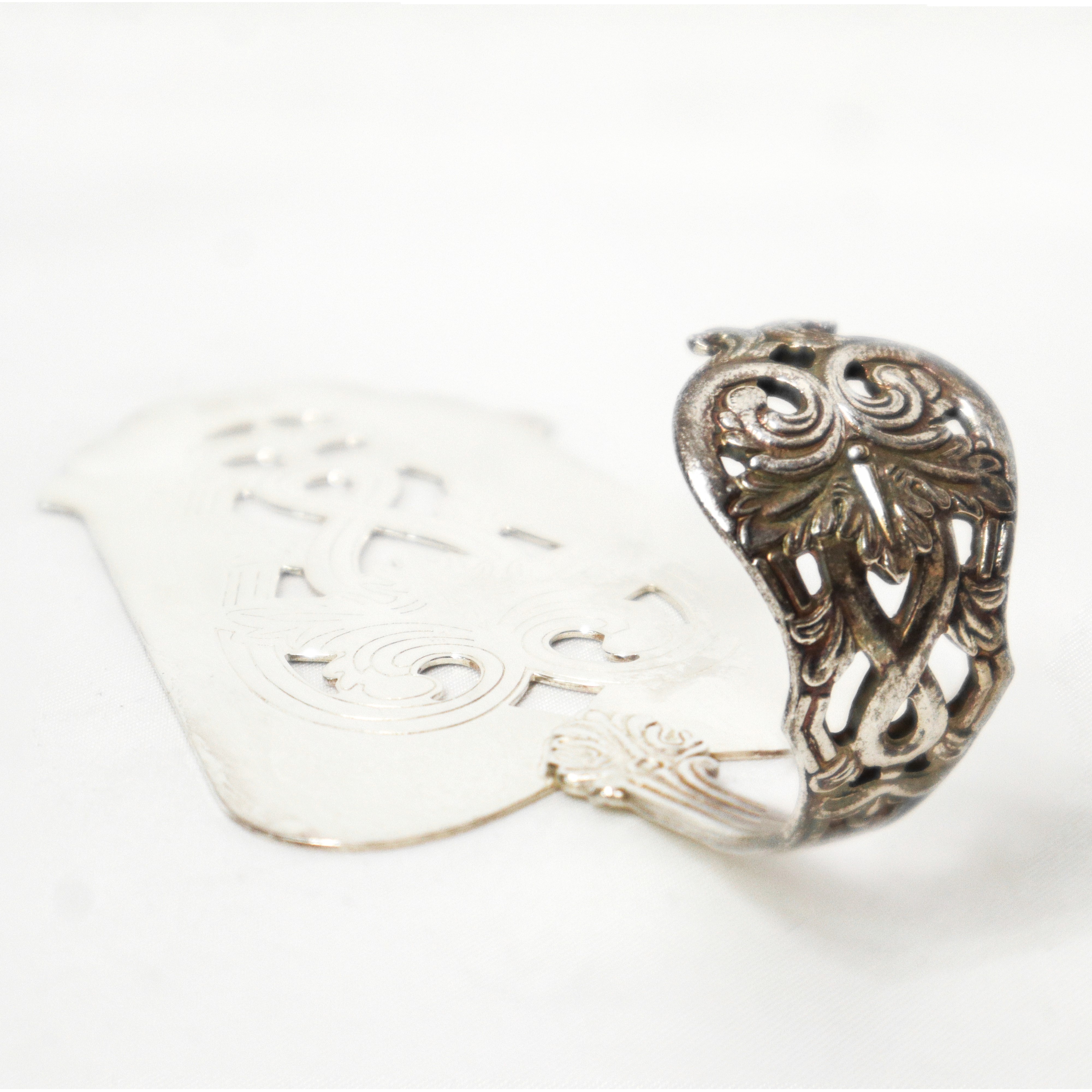 Spatolina da portata per pesce in argento 800